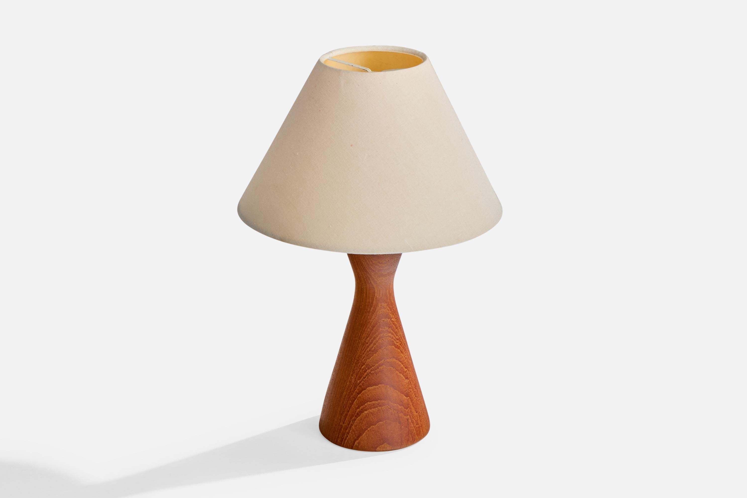 Diseñador sueco, Lámpara de mesa, Teca, Suecia, años 1950 Moderno de mediados de siglo en venta