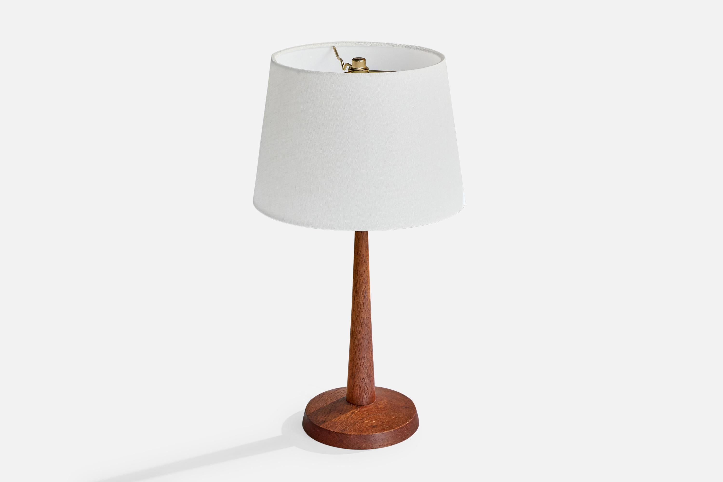 Diseñador sueco, Lámpara de mesa, Teca, Suecia, años 1950 Moderno de mediados de siglo en venta