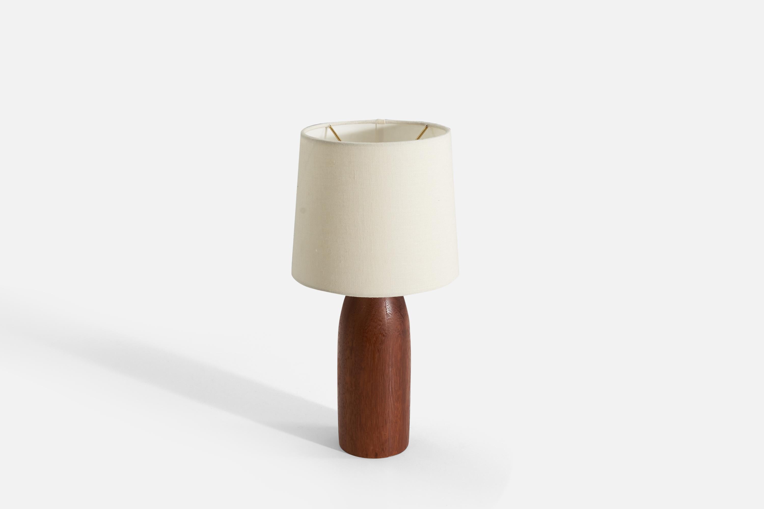 Mid-20th Century Swedish Designer, Table Lamp, Teak, Sweden, 1950s For Sale