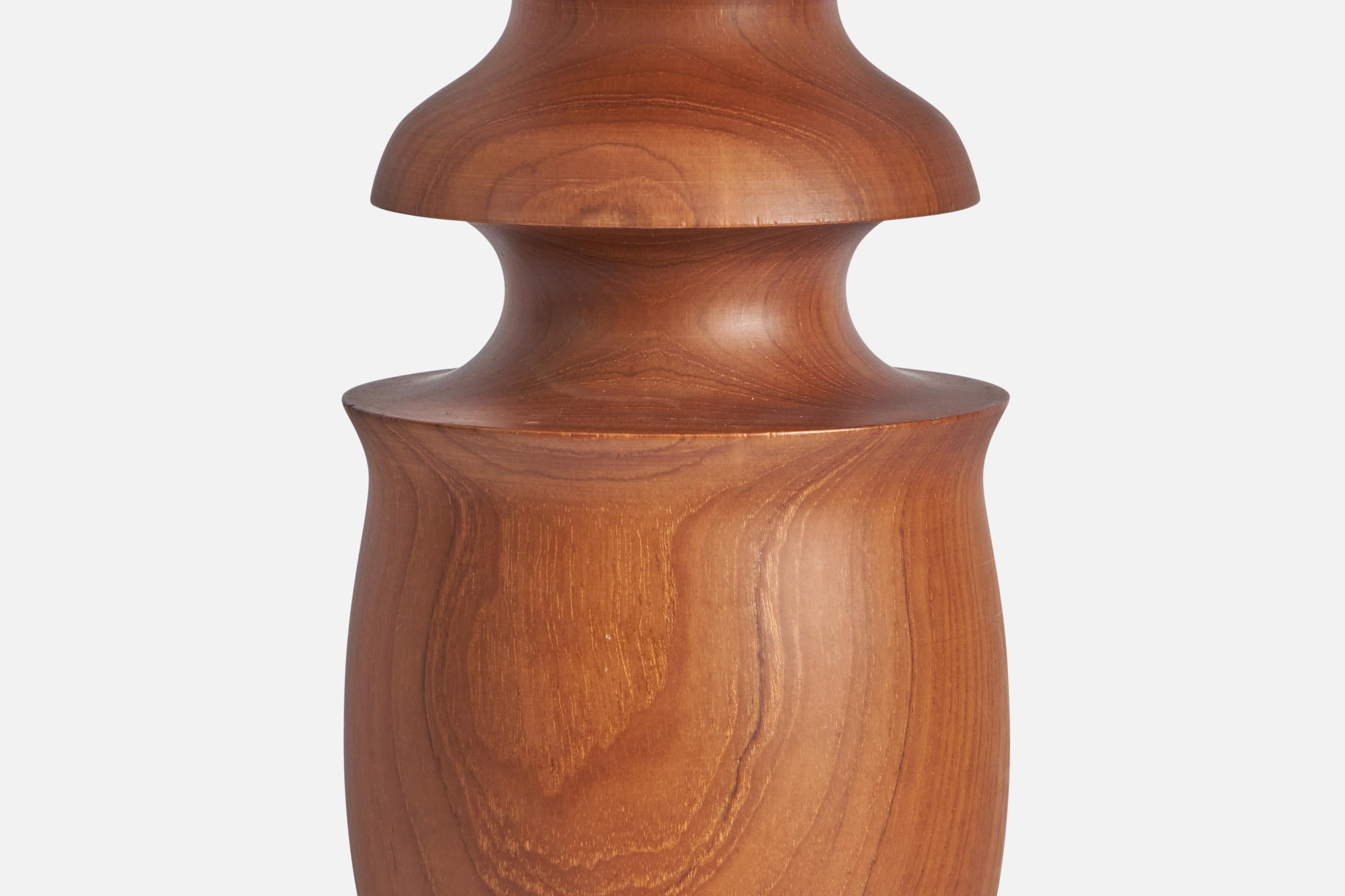 Mid-20th Century Swedish Designer, Table Lamp, Teak, Sweden, 1950s For Sale