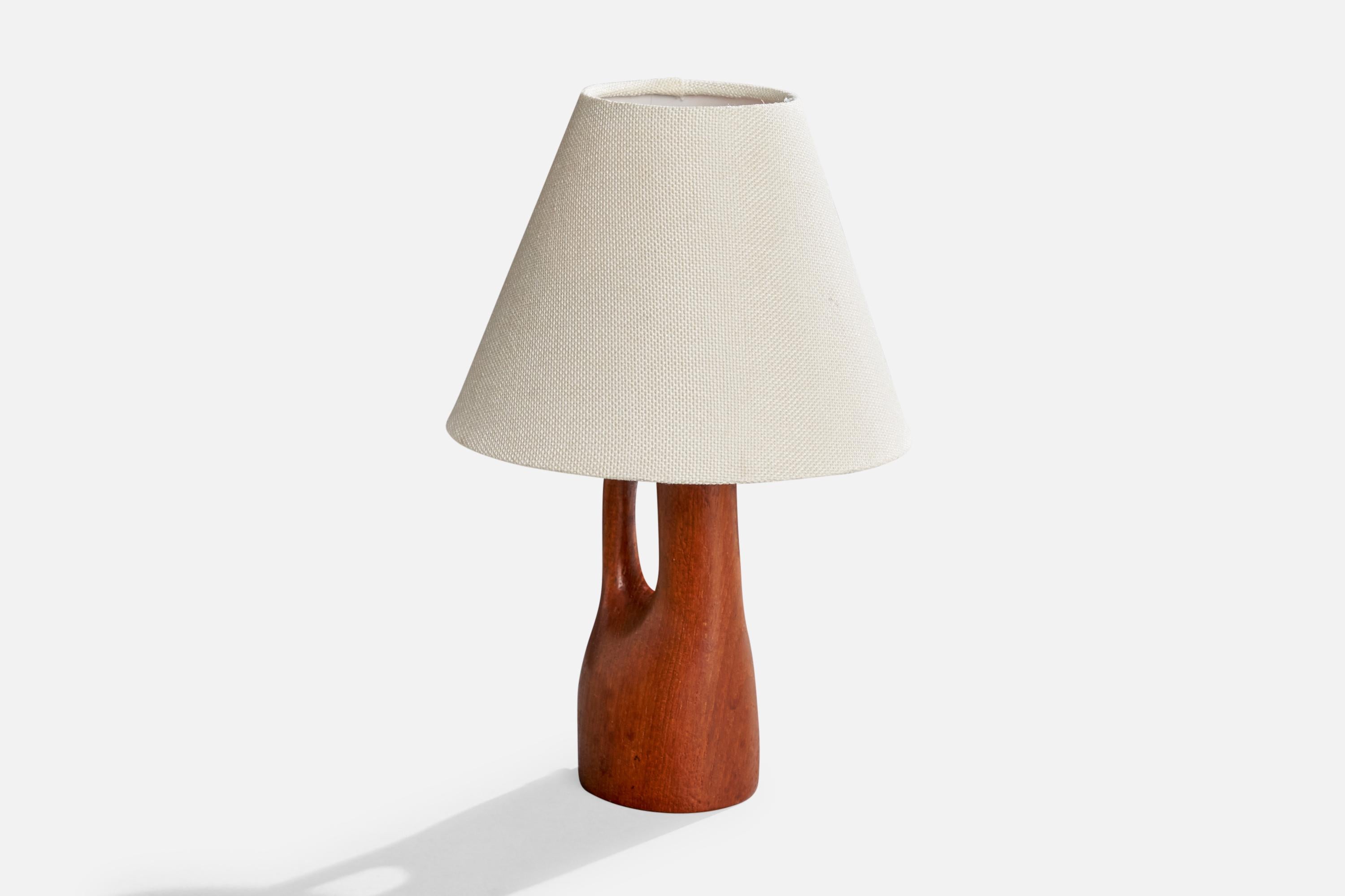 Mid-20th Century Swedish Designer, Table Lamp, Teak, Sweden, 1950s For Sale