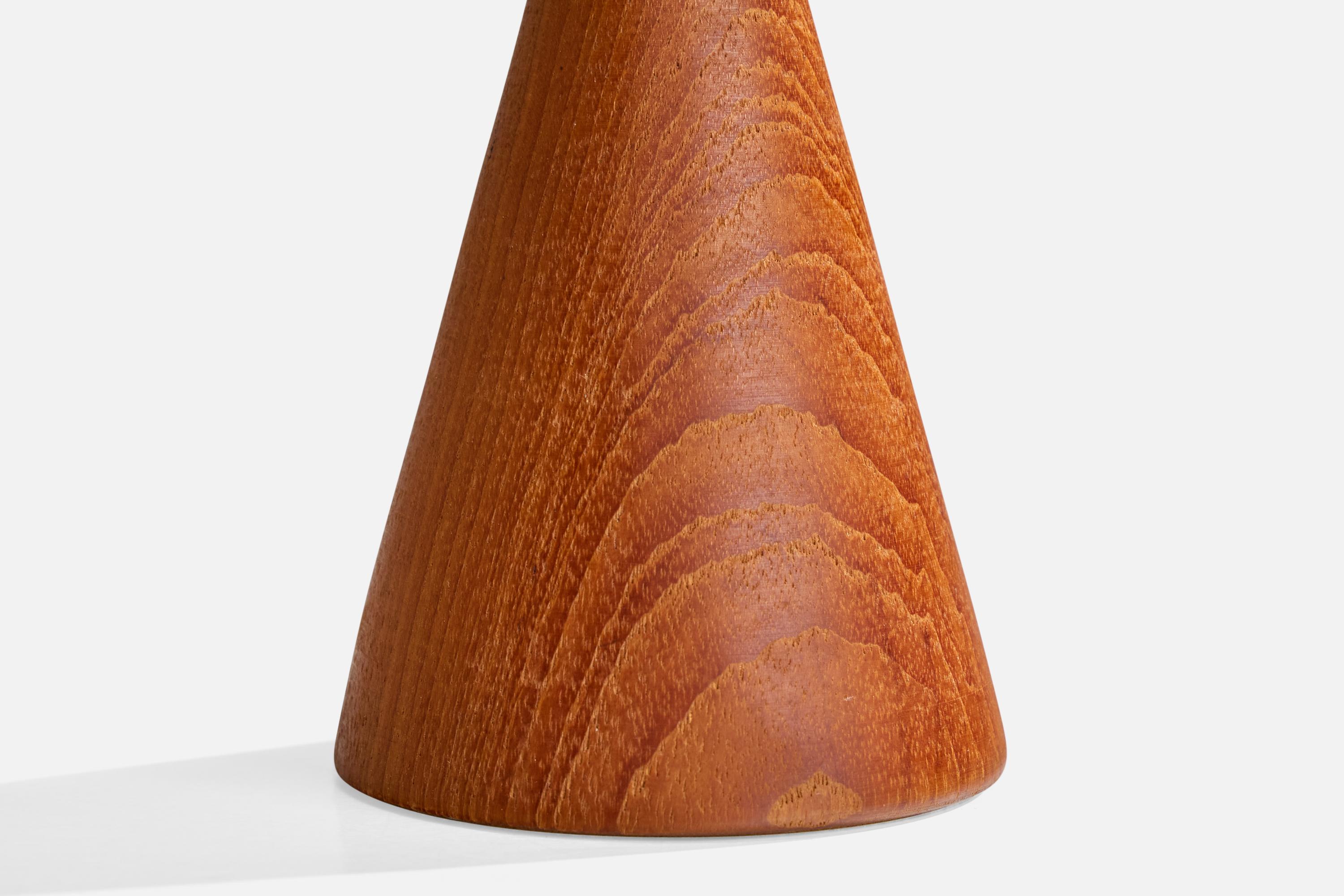 Diseñador sueco, Lámpara de mesa, Teca, Suecia, años 1950 en venta 1