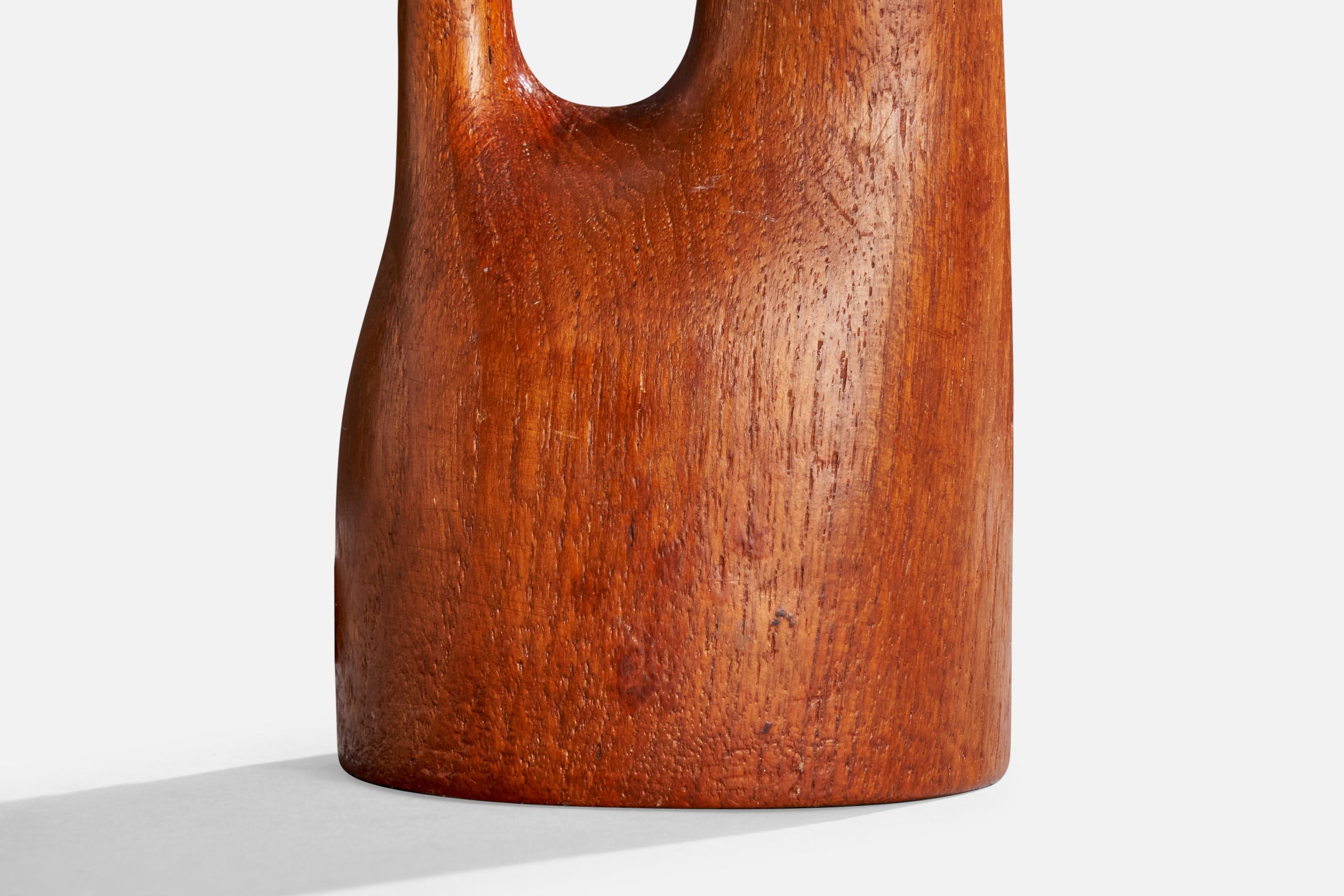 Swedish Designer, Table Lamp, Teak, Sweden, 1950s For Sale 4