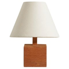 Designer suédois, lampe de bureau, teck, Suède, années 1950