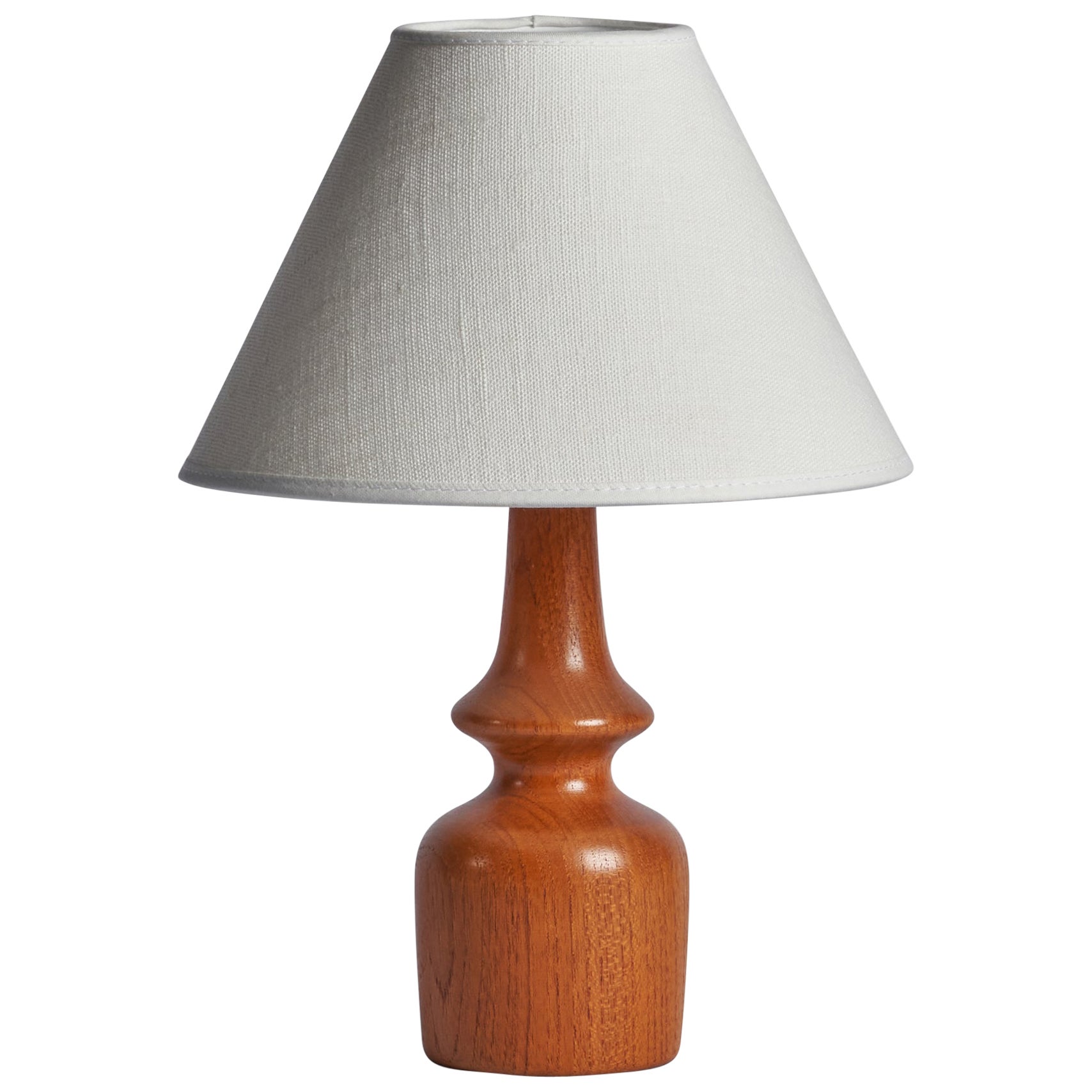 Swedish Designer, Table Lamp, Teak, Sweden, 1950s