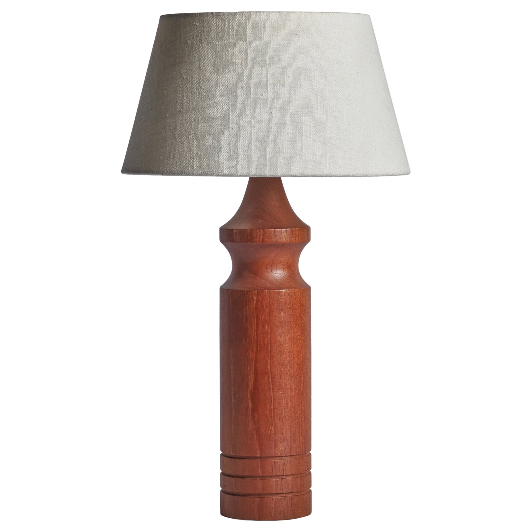 Swedish Designer, Table Lamp, Teak, Sweden, 1950s