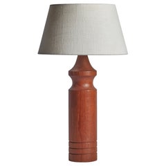 Swedish Designer, Table Lamp, Teak, Sweden, 1950s