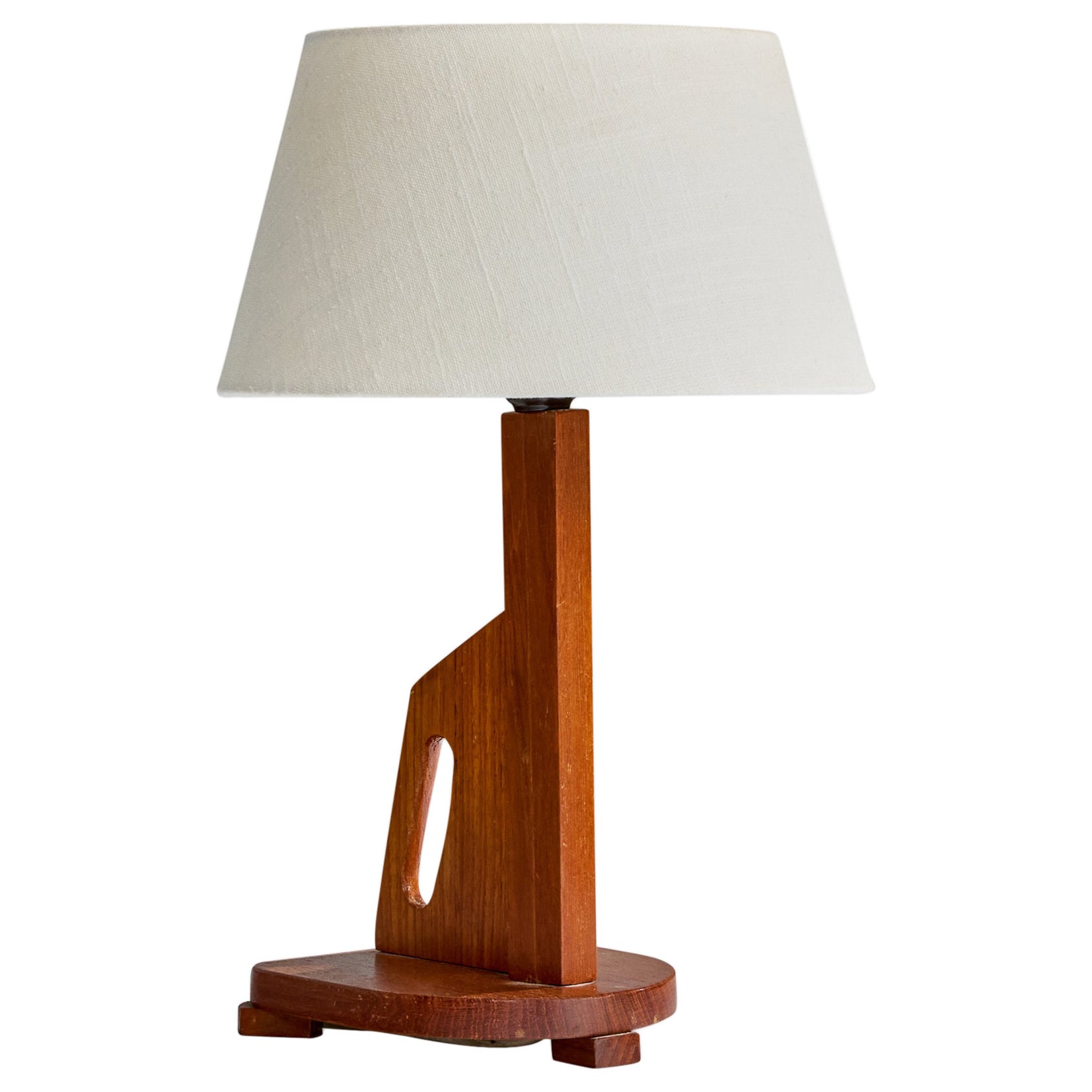 Diseñador sueco, Lámpara de mesa, Teca, Suecia, años 1950