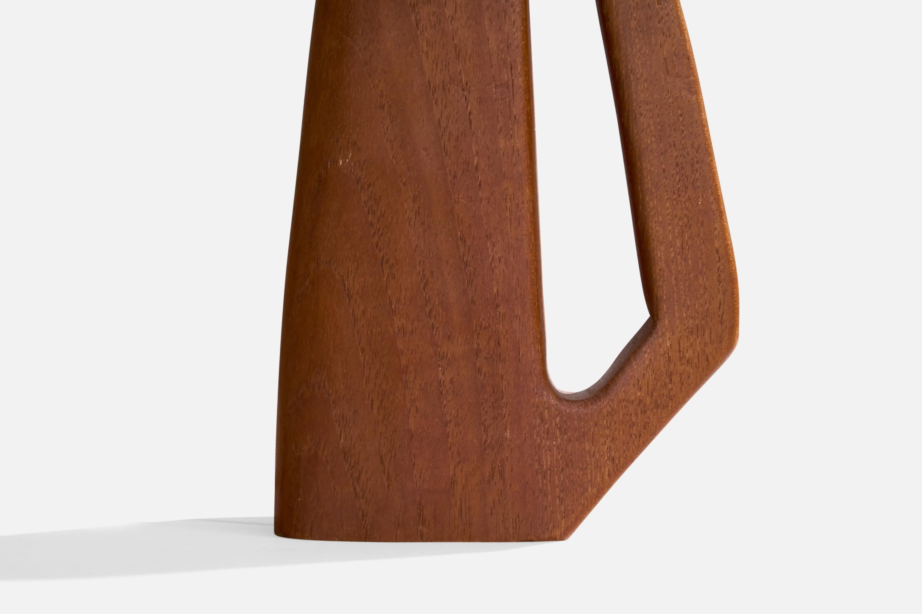 Swedish Designer, Table Lamp, Teak, Sweden, 1960s For Sale 6