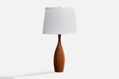 Swedish Designer, Table Lamp, Teak, Sweden, 1960s