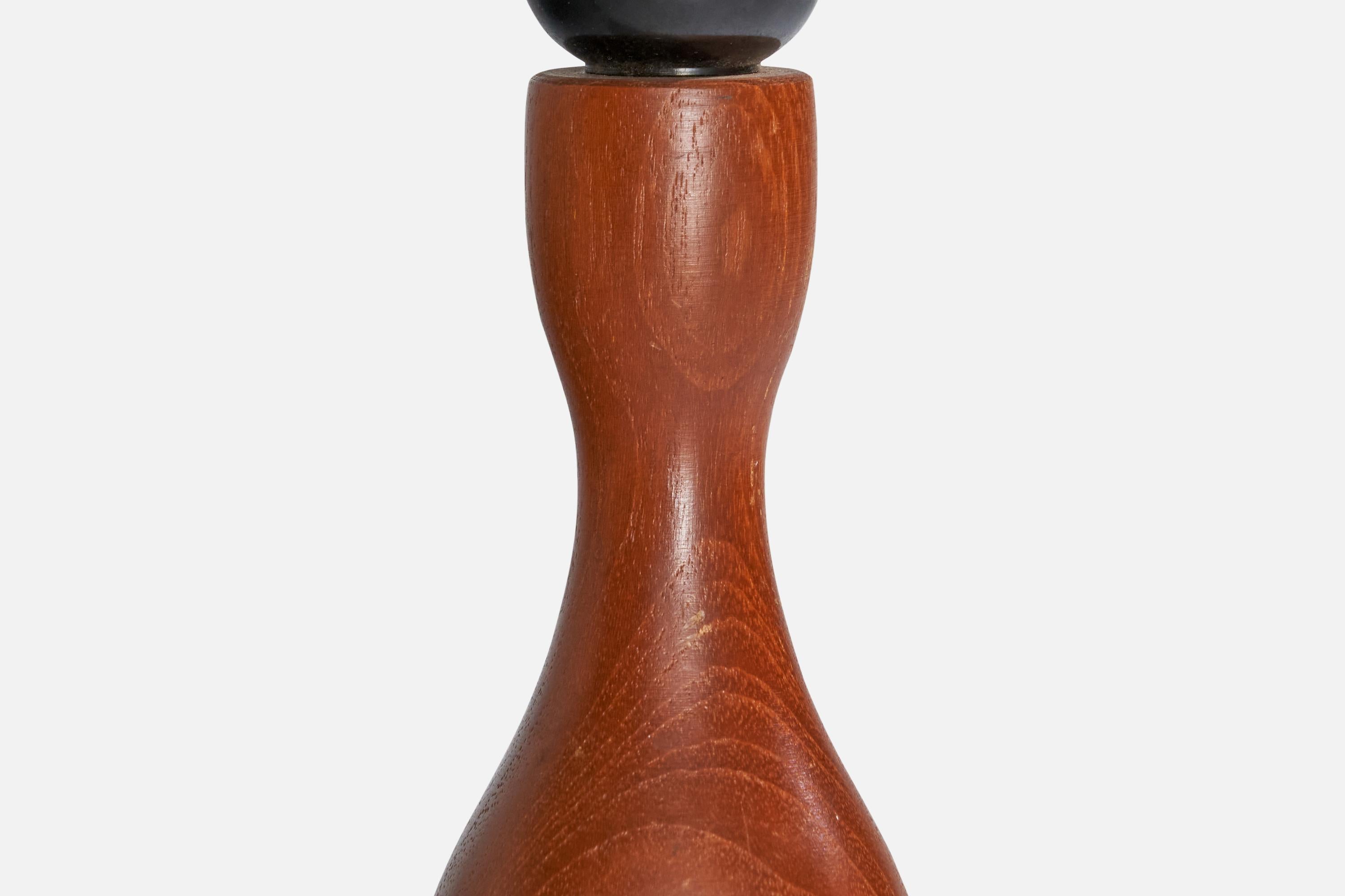 Mid-20th Century Swedish Designer, Table Lamp, Teak, Sweden, 1960s For Sale