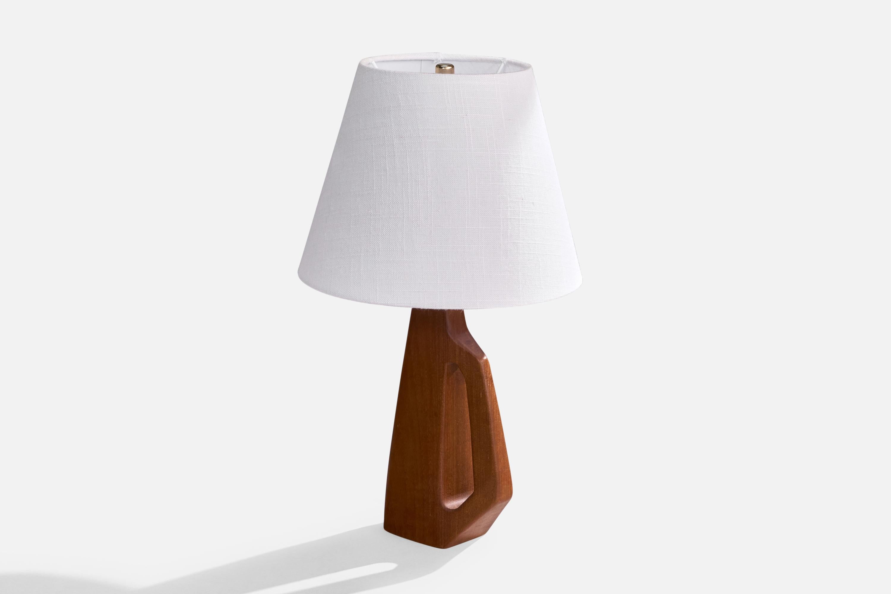 Mid-20th Century Swedish Designer, Table Lamp, Teak, Sweden, 1960s For Sale