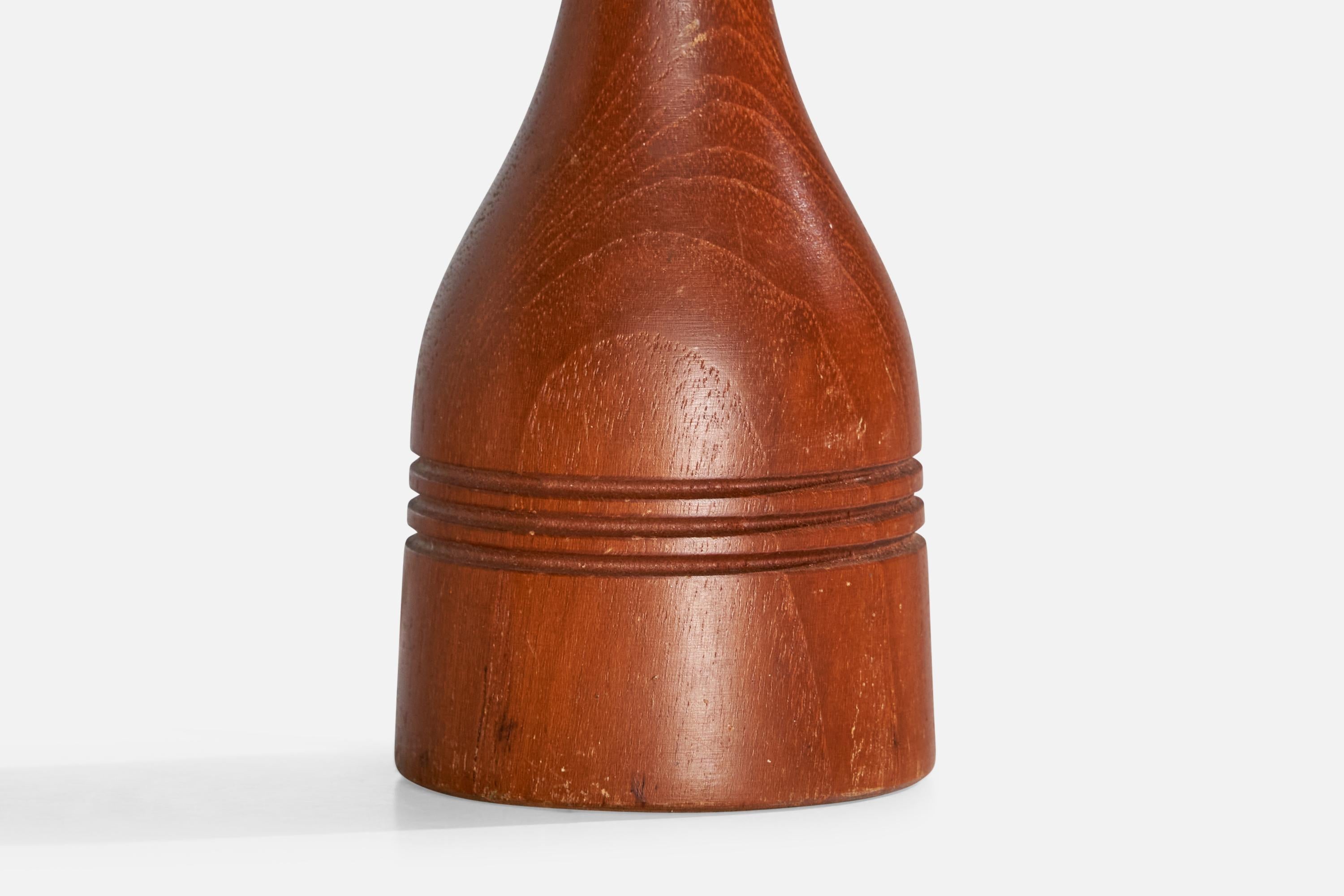 Swedish Designer, Table Lamp, Teak, Sweden, 1960s For Sale 1