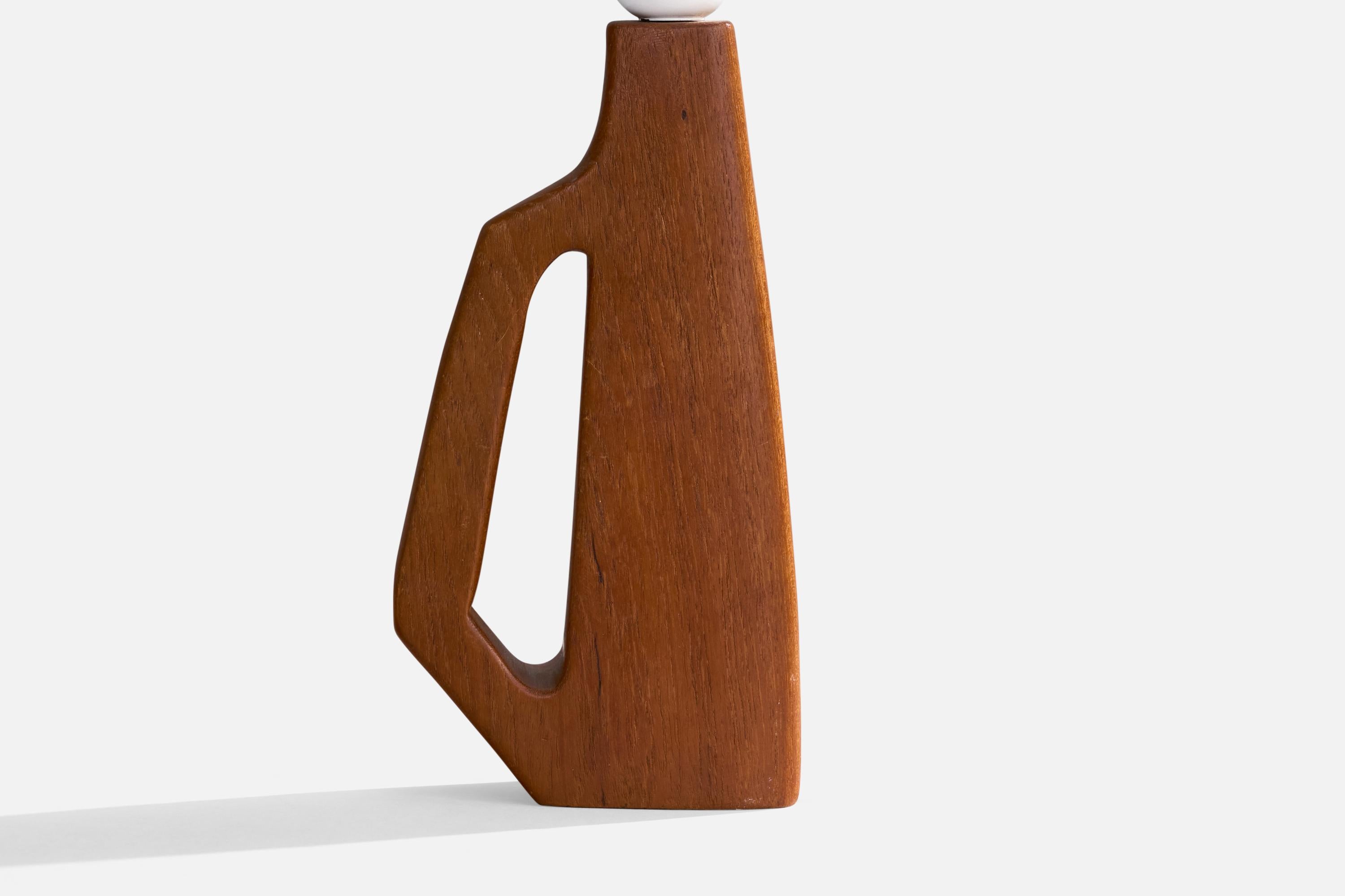 Swedish Designer, Table Lamp, Teak, Sweden, 1960s For Sale 2