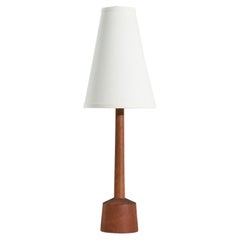 Swedish Designer, Table Lamp, Teak, Sweden, c. 1950s