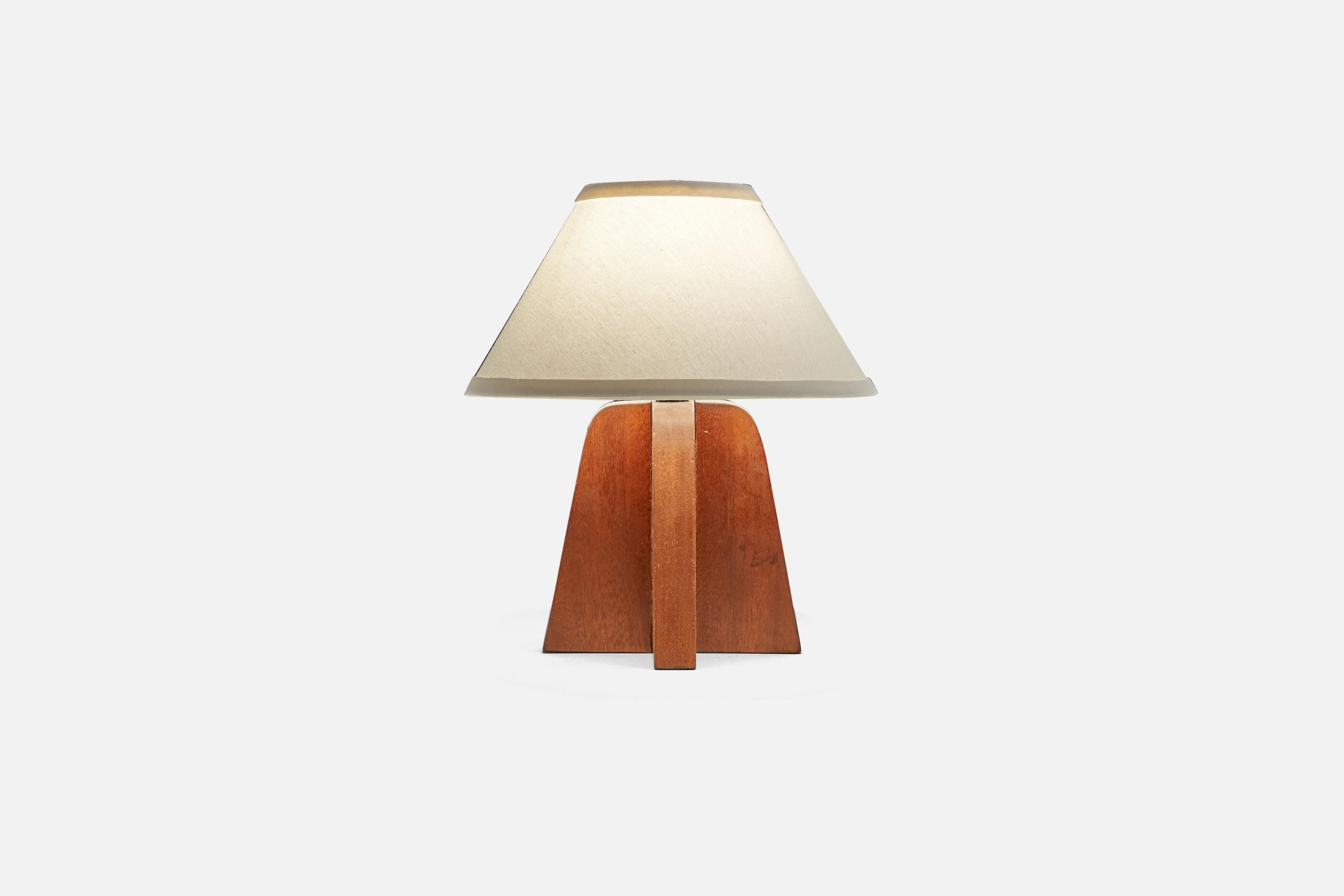 Swedish Designer, Table Lamp, Teak, Sweden, c. 1960s In Good Condition In High Point, NC