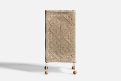 Swedish Designer, Table Lamp, Wood, Metal, Fabric, Sweden, 1940s