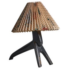 Swedish Designer, Table Lamp, Wood, Paper, Sweden, 1950s