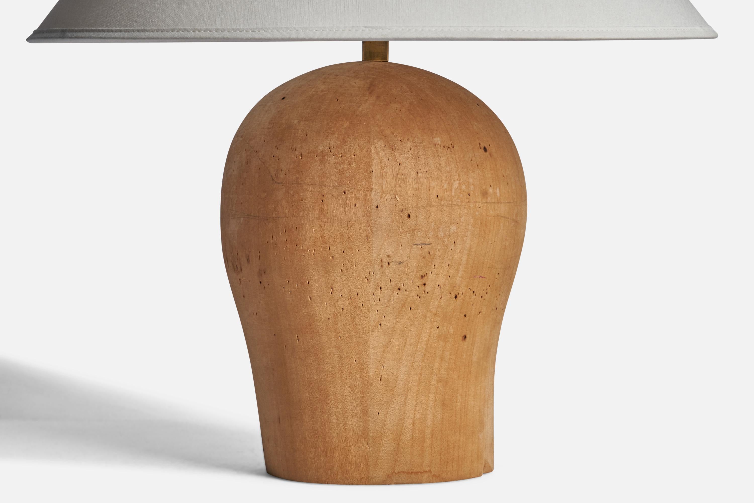 Mid-20th Century Swedish Designer, Table Lamp, Wood, Sweden, 1940s For Sale