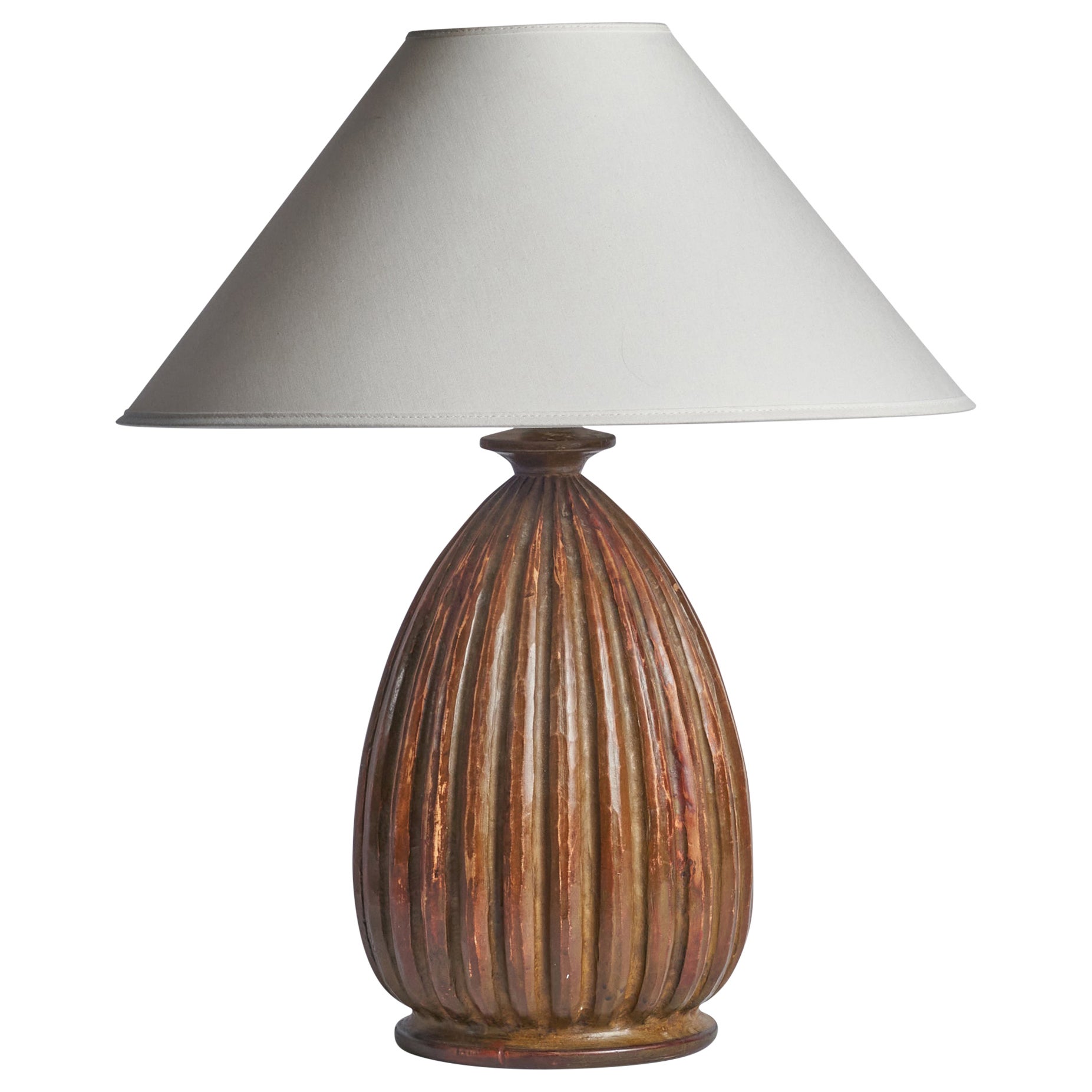 Schwedische Designerin, Tischlampe, Holz, Schweden, 1940er Jahre