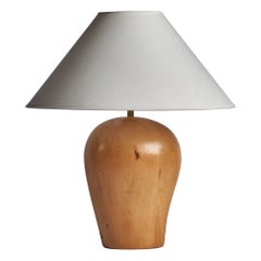 Schwedische Designerin, Tischlampe, Holz, Schweden, 1940er Jahre
