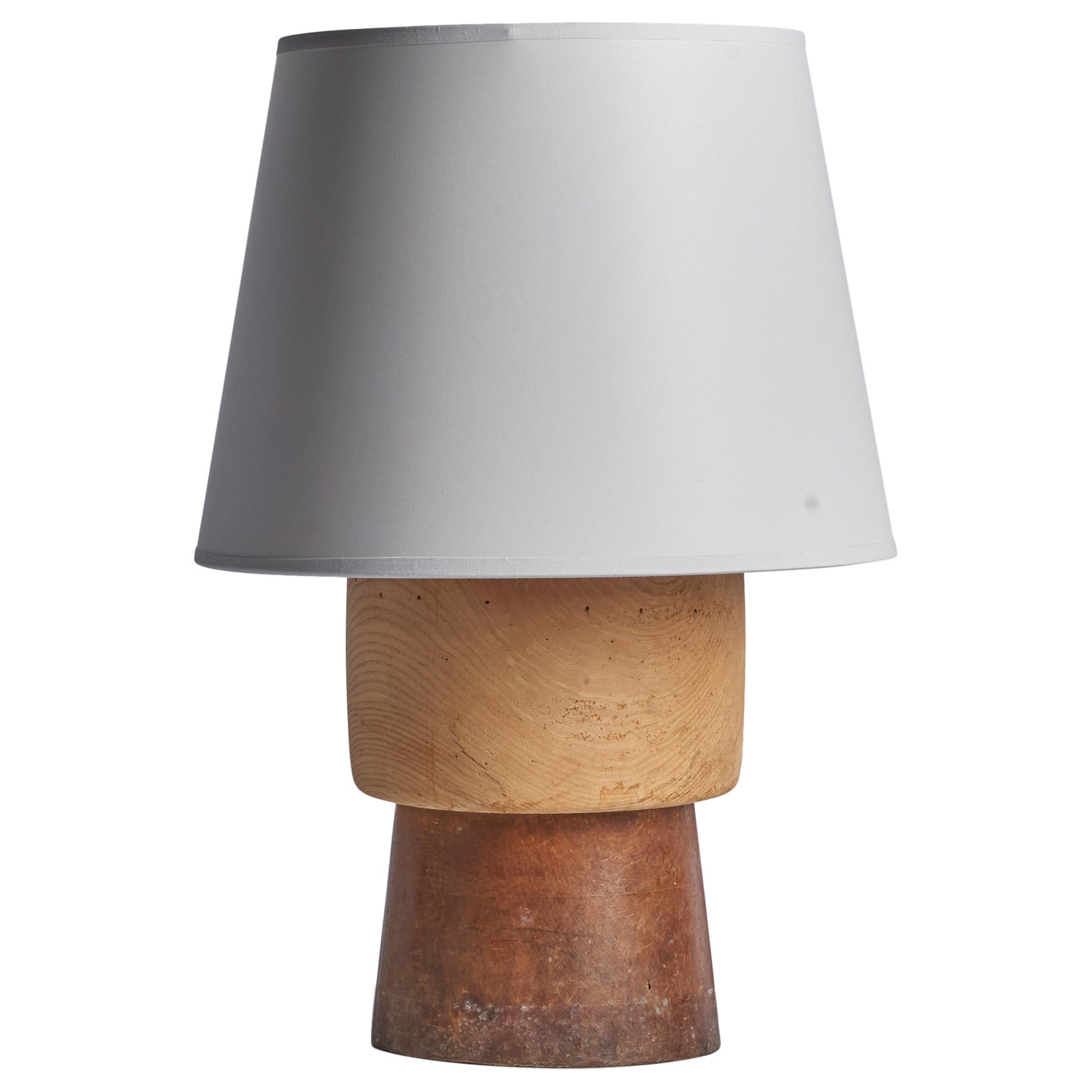 Schwedische Designerin, Tischlampe, Holz, Schweden, 1940er Jahre