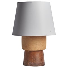 Schwedische Designerin, Tischlampe, Holz, Schweden, 1940er Jahre