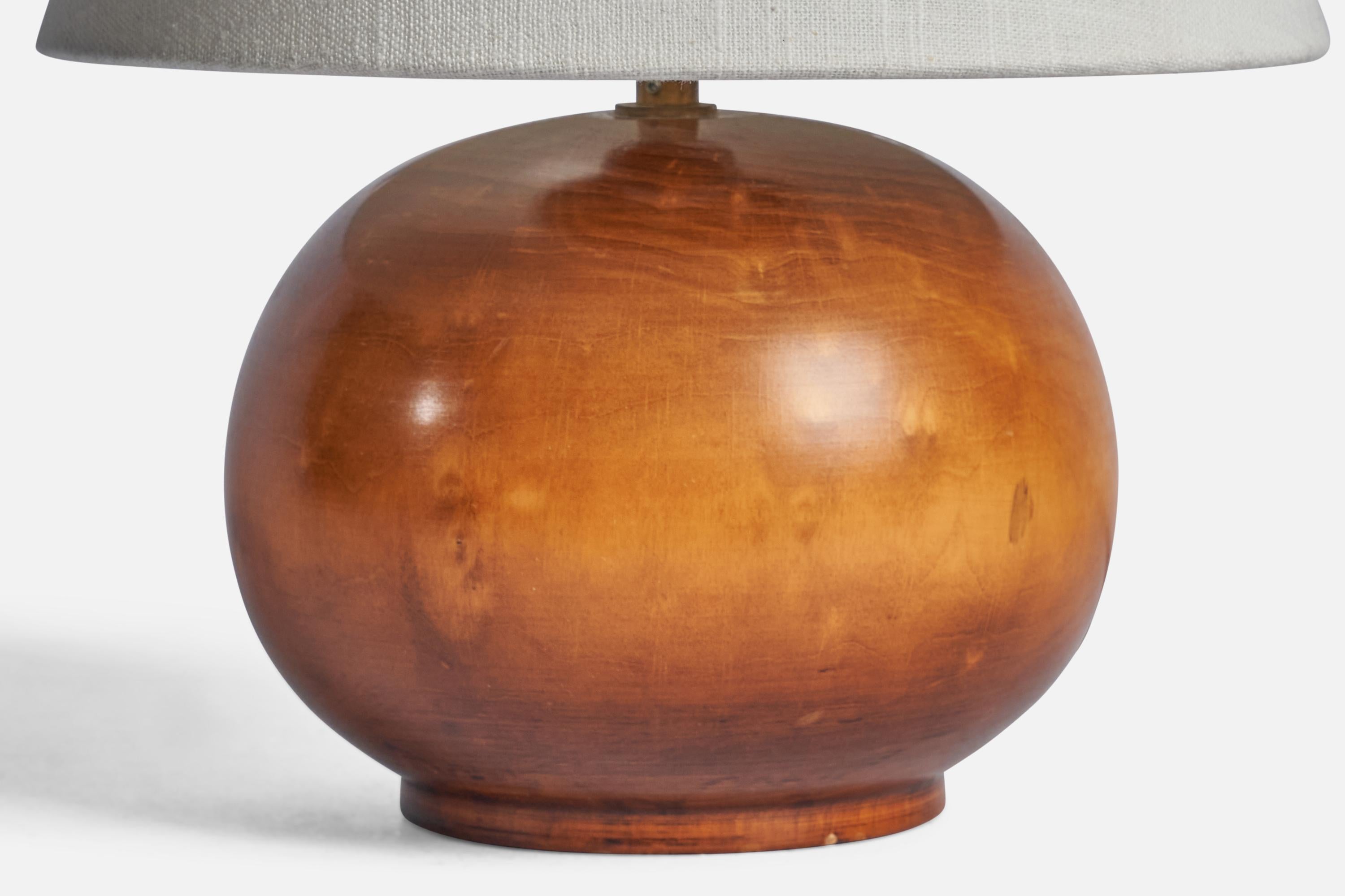 Swedish Designer, Table Lamp, Wood, Sweden, 1950s In Good Condition For Sale In High Point, NC