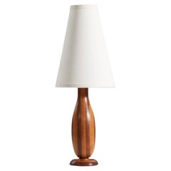 Vintage Swedish Designer, Table Lamp, Wood, Sweden, 1960s