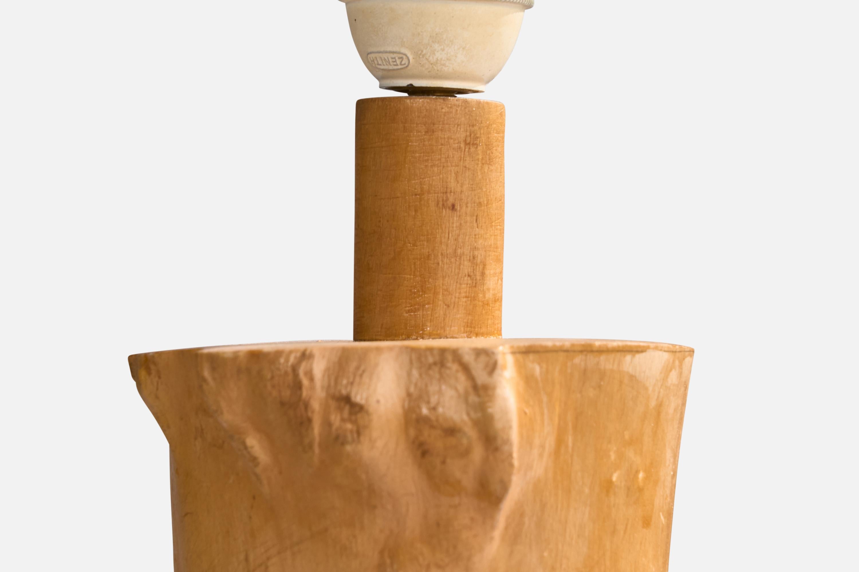 Designer suédois, lampe de bureau, bois, Suède, 1963 Bon état - En vente à High Point, NC