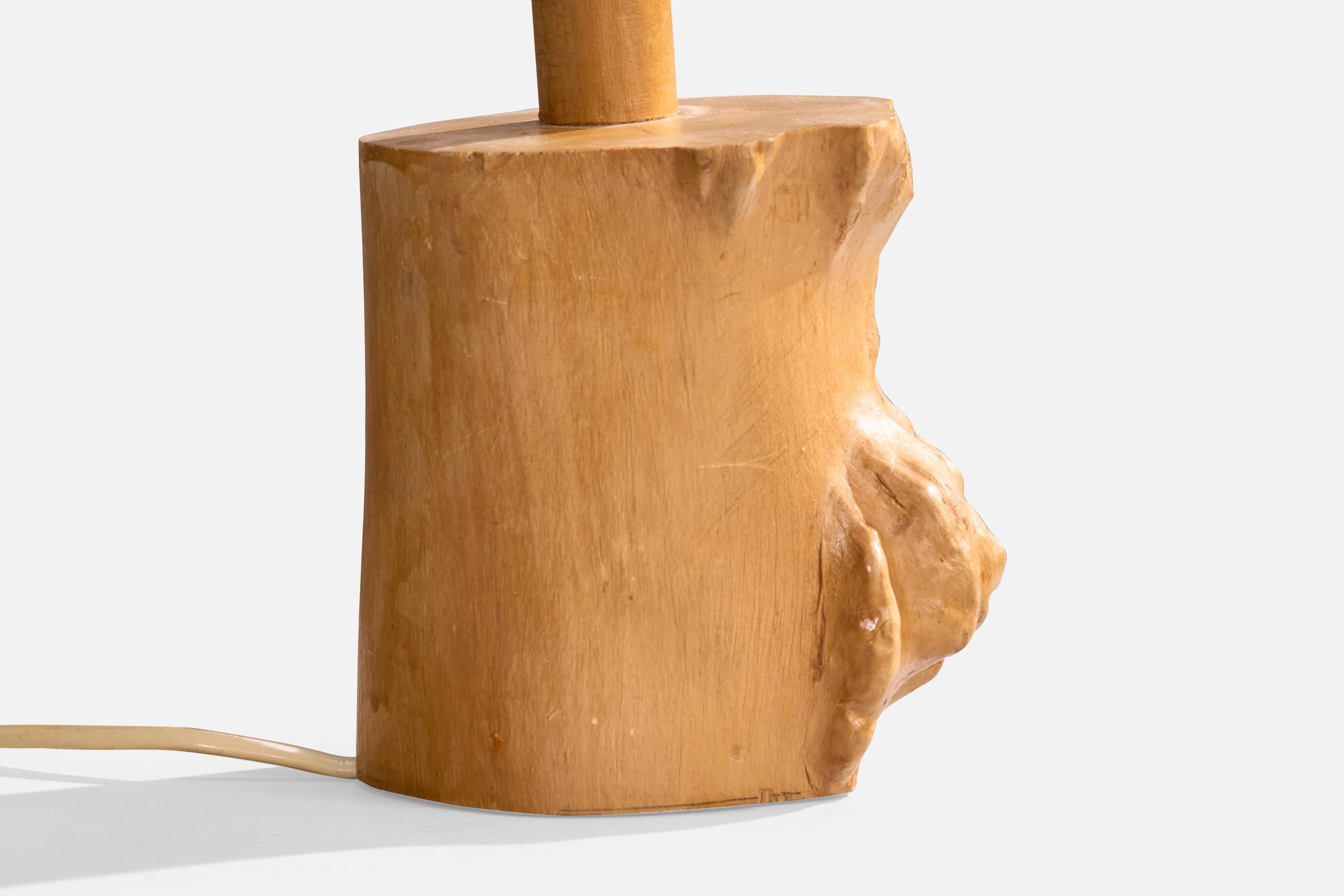 Designer suédois, lampe de bureau, bois, Suède, 1963 en vente 1