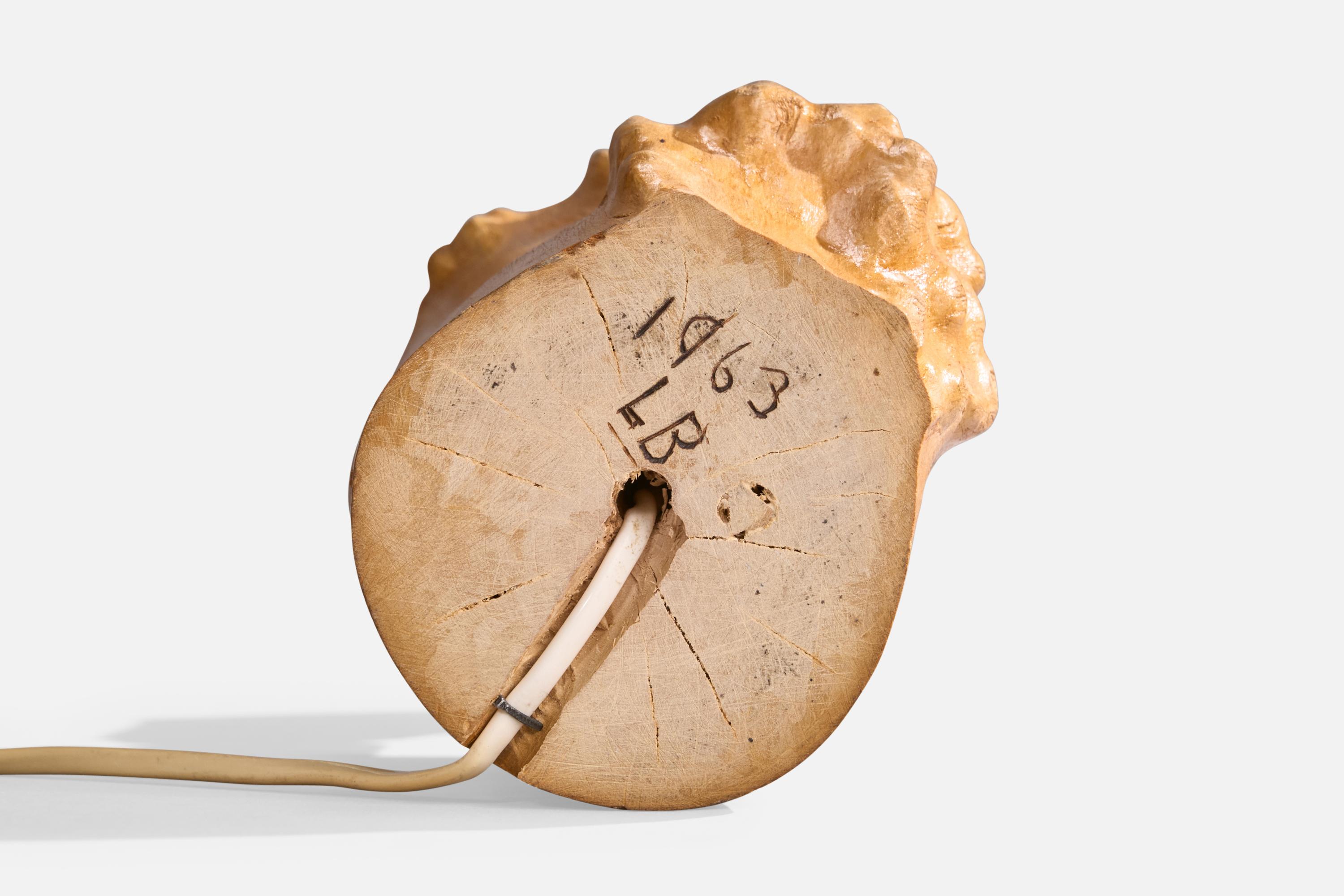 Designer suédois, lampe de bureau, bois, Suède, 1963 en vente 3