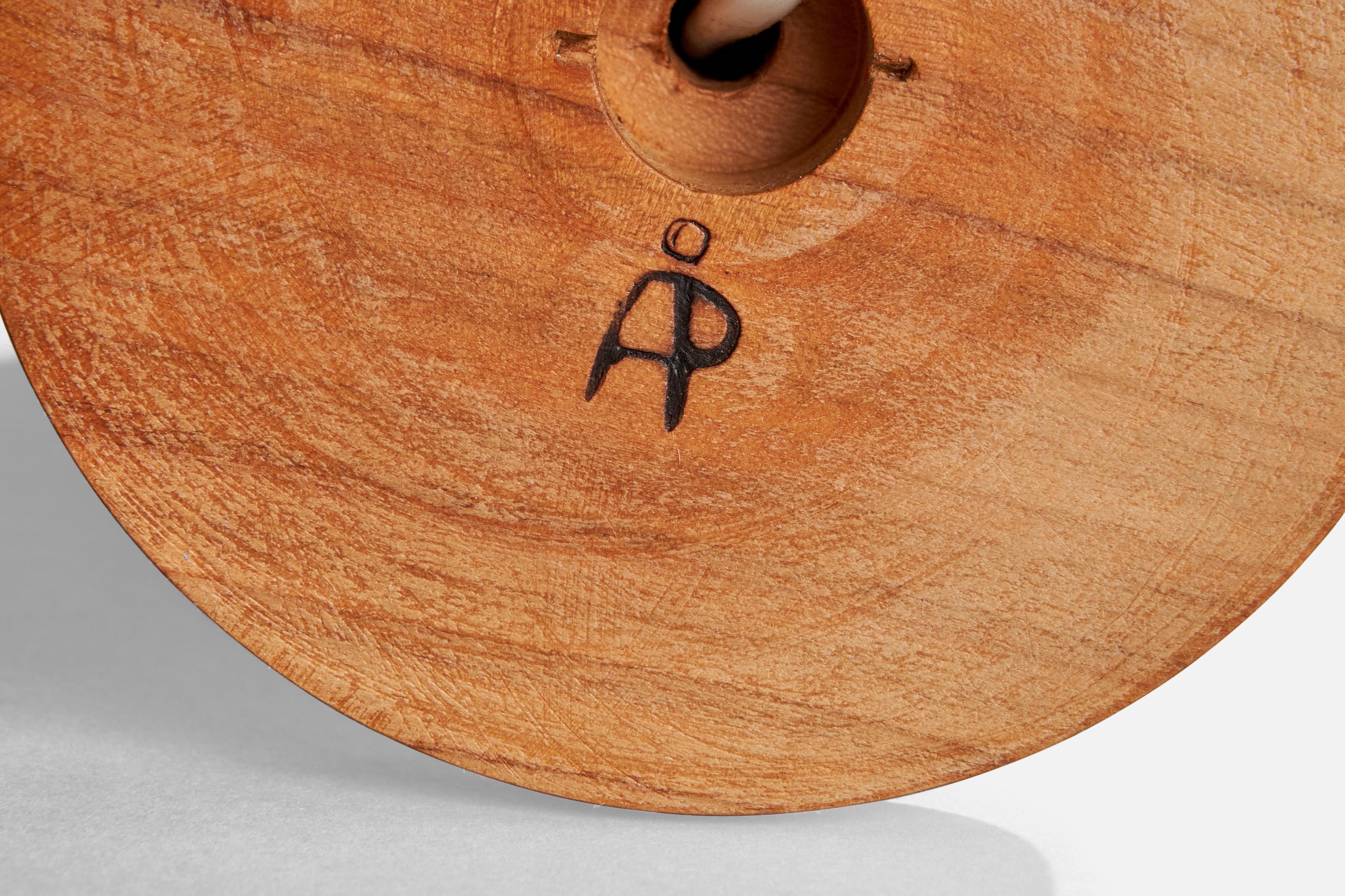 Lampada da tavolo di design svedese, Wood, Svezia, anni '1970 in vendita 5