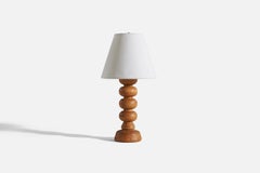 Swedish Designer, Table Lamp, Wood, Sweden, 1970s