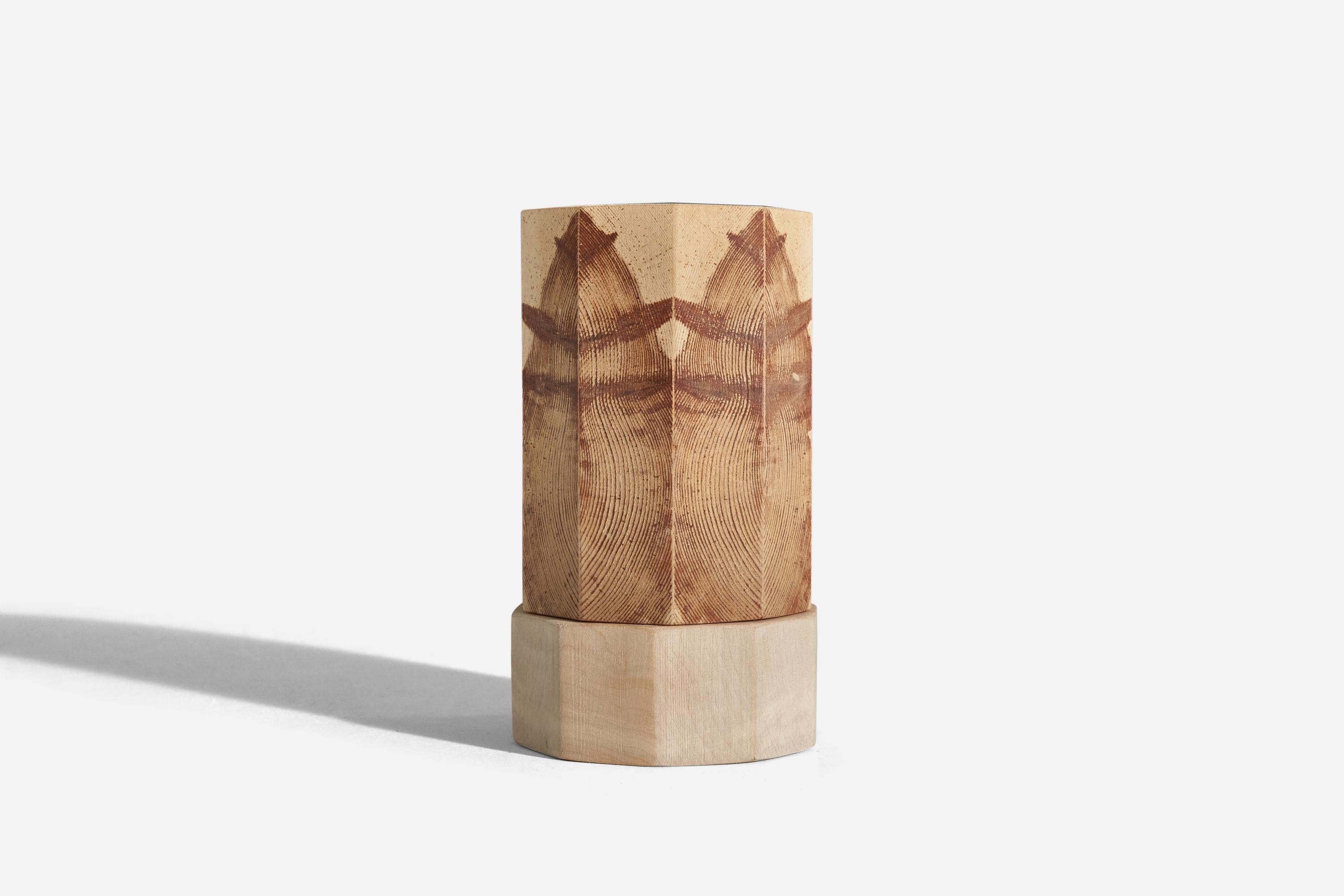 A wooden table lamp designed and produced in Sweden, 1970s.

