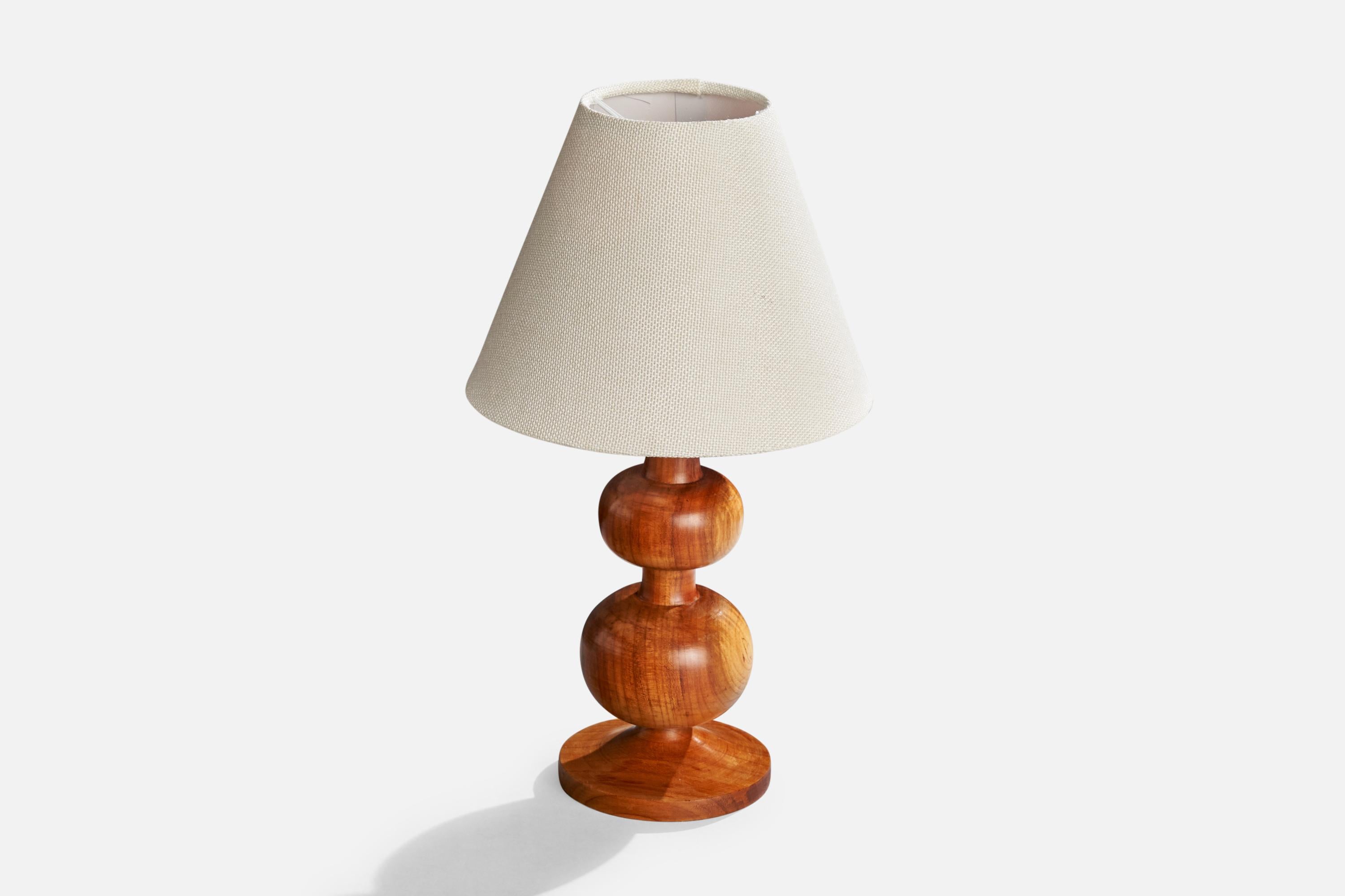 Scandinavo moderno Lampada da tavolo di design svedese, Wood, Svezia, anni '1970 in vendita