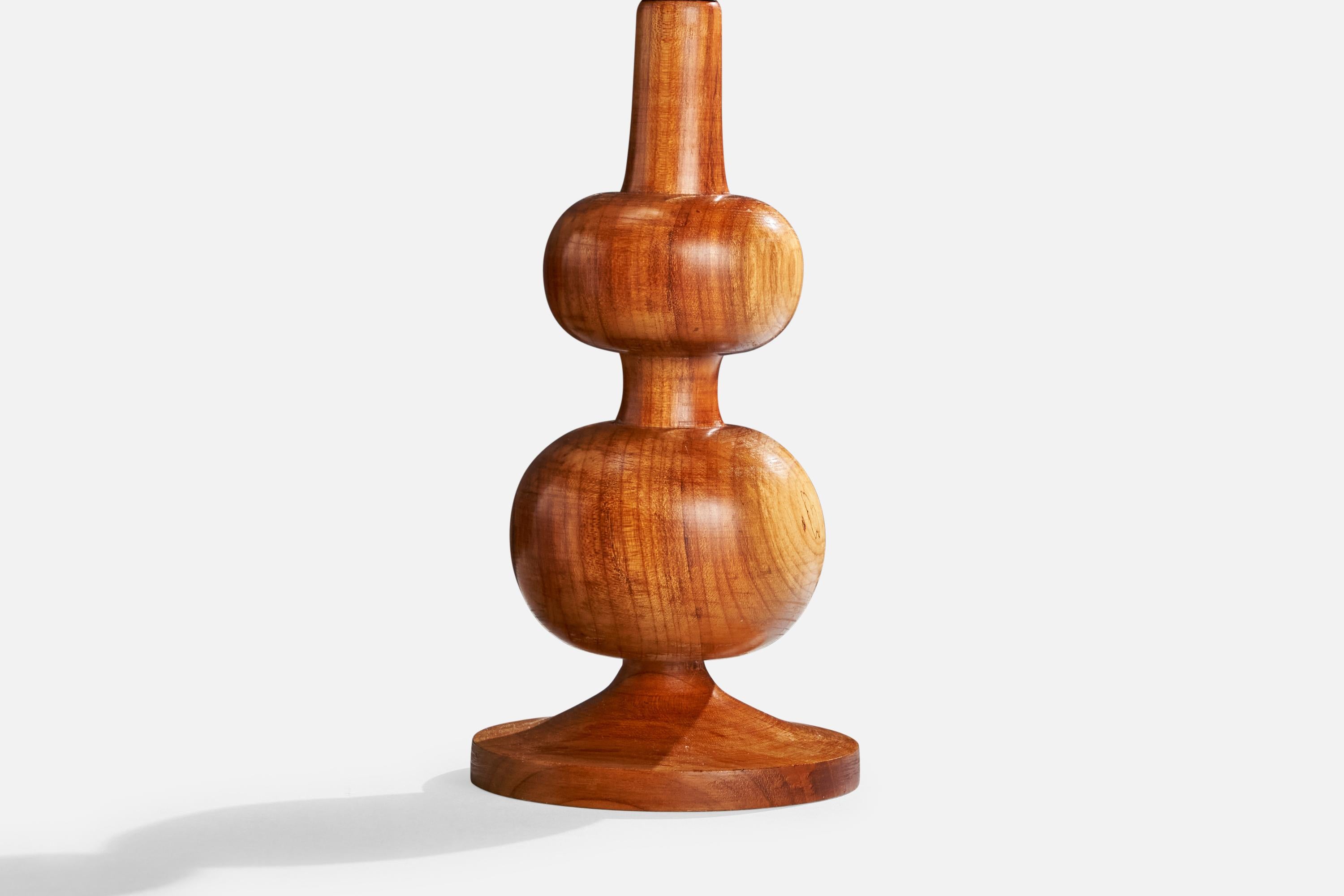 Svedese Lampada da tavolo di design svedese, Wood, Svezia, anni '1970 in vendita