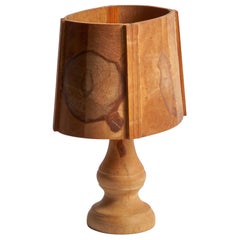 Diseñador sueco, Lámpara de mesa, Madera, Suecia, Años 1970
