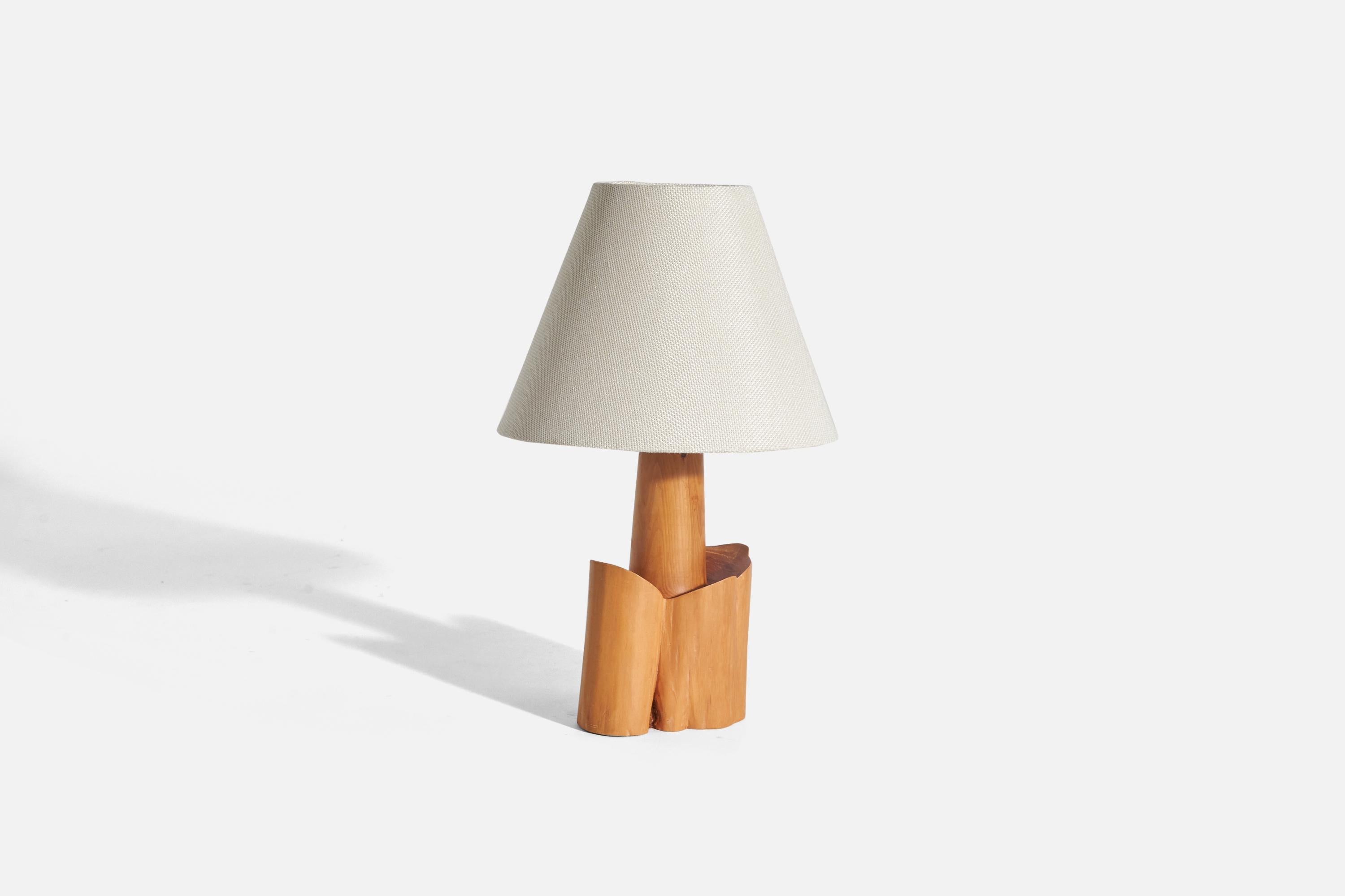 Modern Swedish Designer, Table Lamp, Wood, Sweden, 1981 For Sale