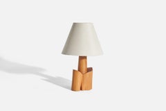 Swedish Designer, Table Lamp, Wood, Sweden, 1981