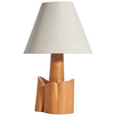 Swedish Designer, Table Lamp, Wood, Sweden, 1981