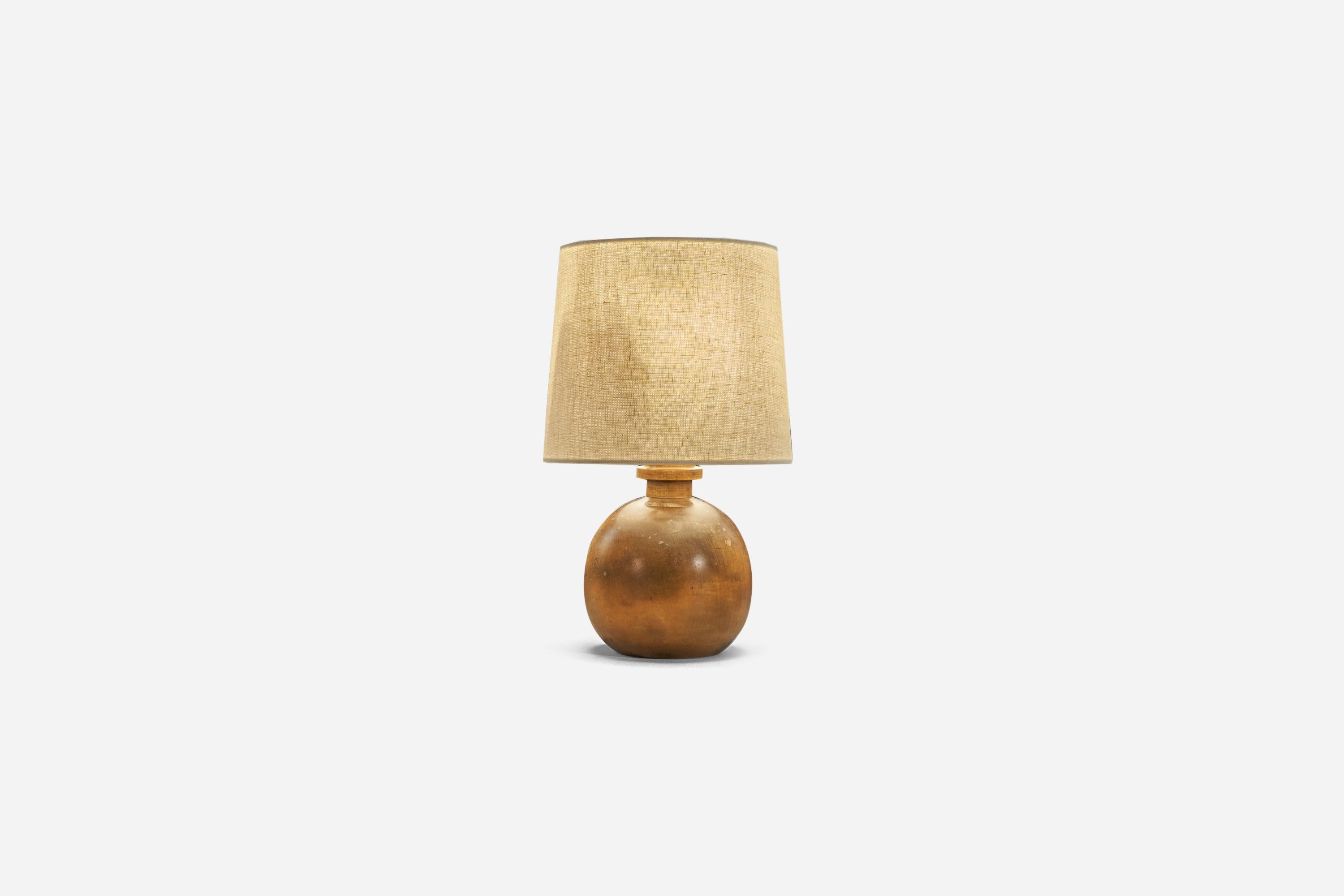 Swedish Designer, Table Lamp, Wood, Sweden, c. 1930s In Good Condition For Sale In High Point, NC
