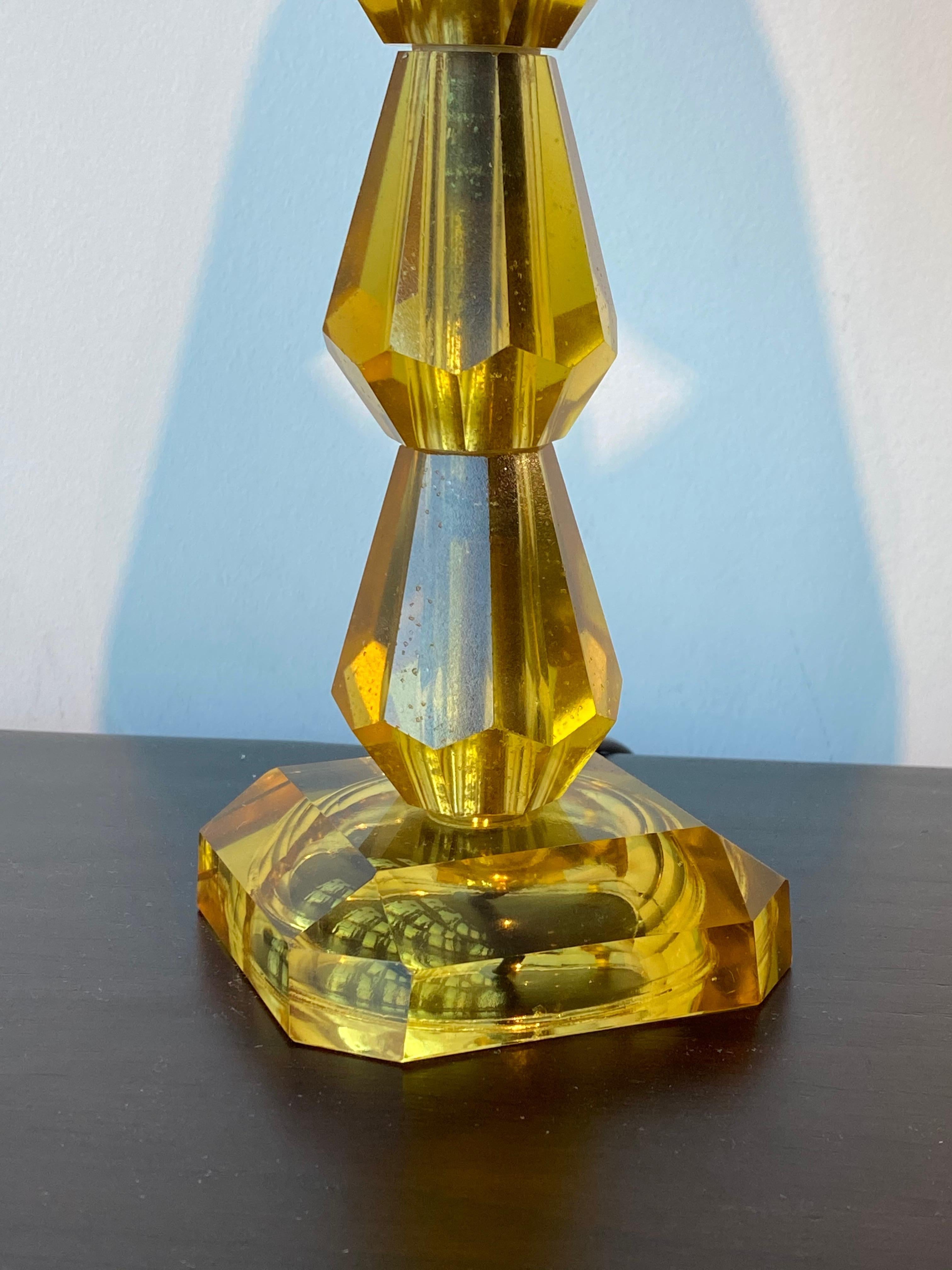 yellow glass table lamp