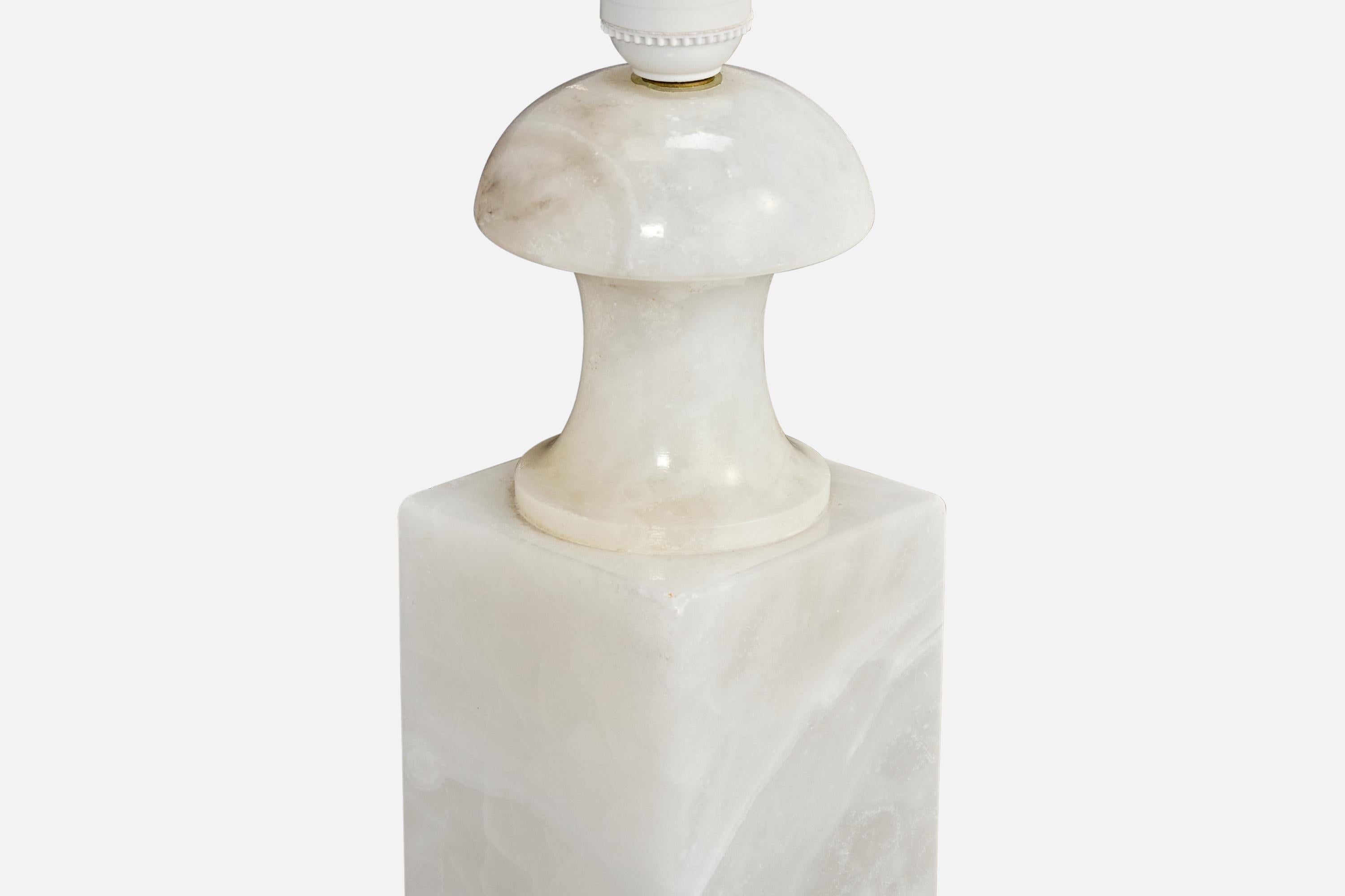 Schwedische Designerin, Tischlampen, Alabaster, Schweden, 1970er Jahre 1