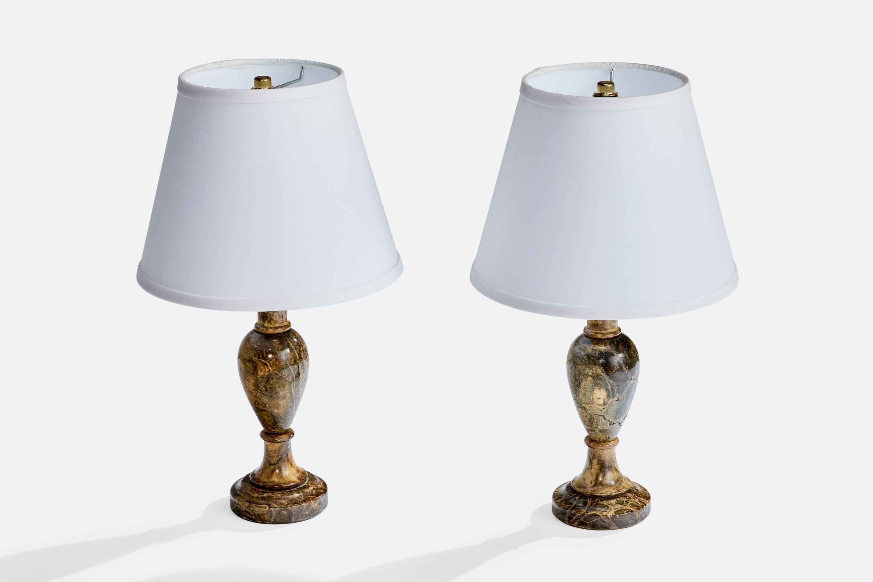 Swedish Designer, Table Lamps, Alabaster, Sweden, 1980s For Sale 1