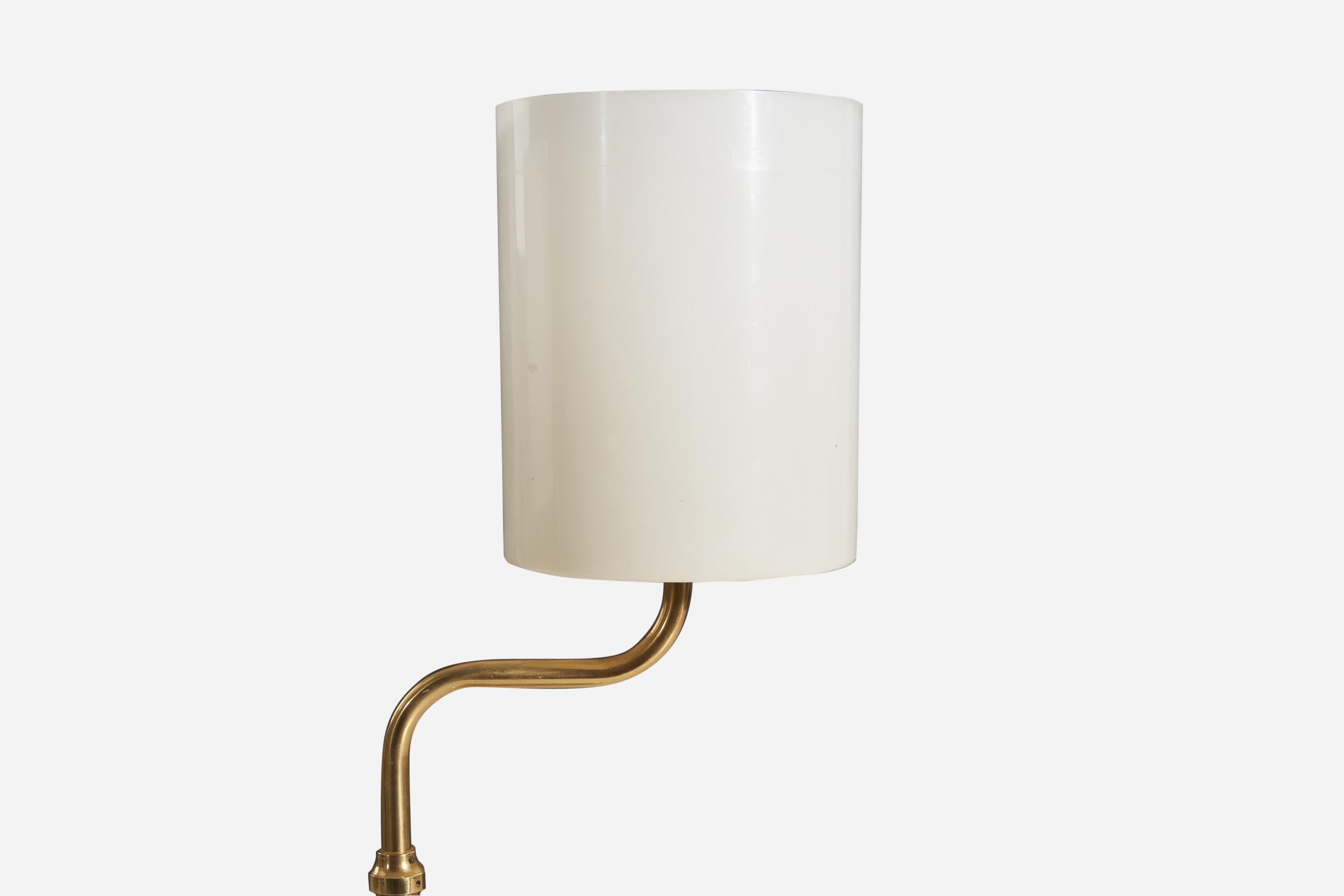 Mid-20th Century Swedish Designer, Table Lamps, Brass, Acrylic, Sweden, 1960s For Sale