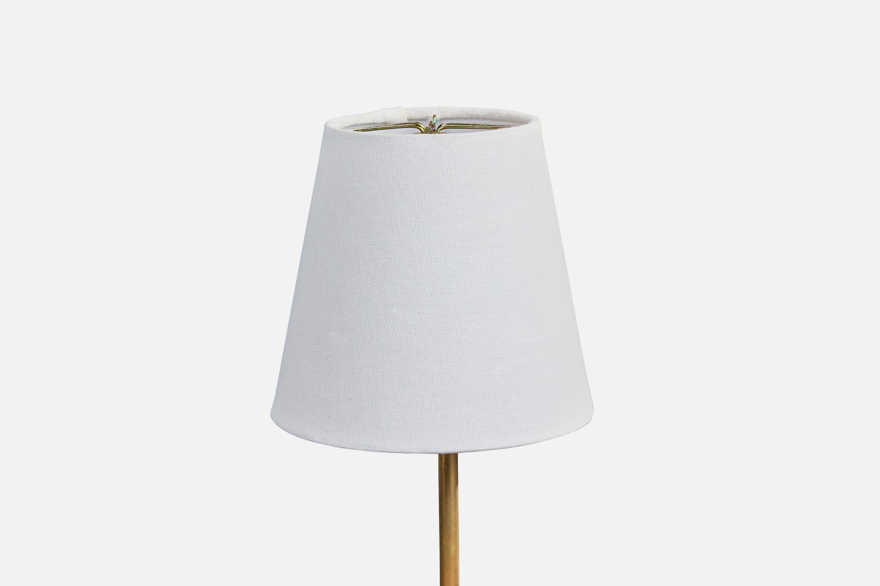 Designer suédois, lampes de table, laiton, tissu, Suède, années 1950 Bon état - En vente à High Point, NC