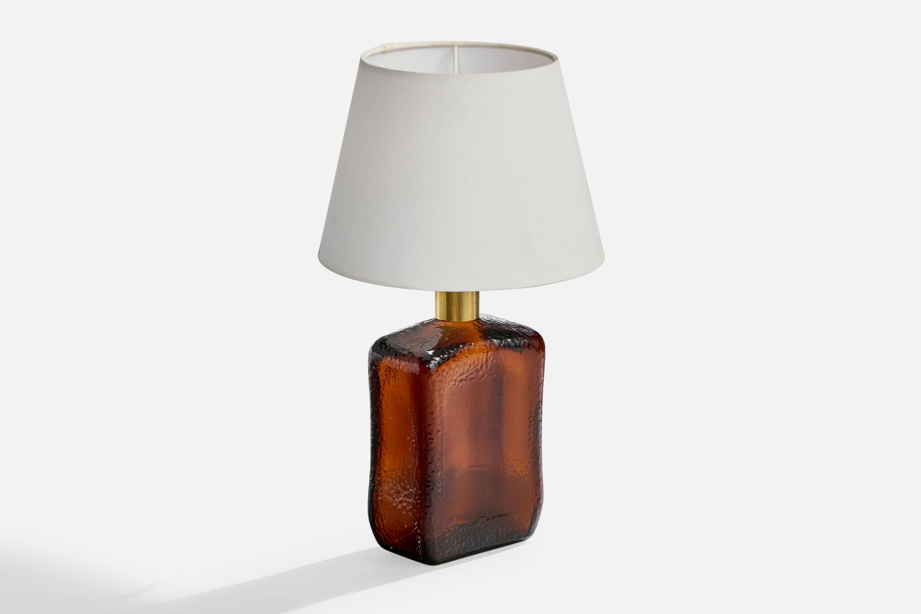 Suédois Designer suédois, lampes de table, laiton, verre, Suède, années 1950 en vente