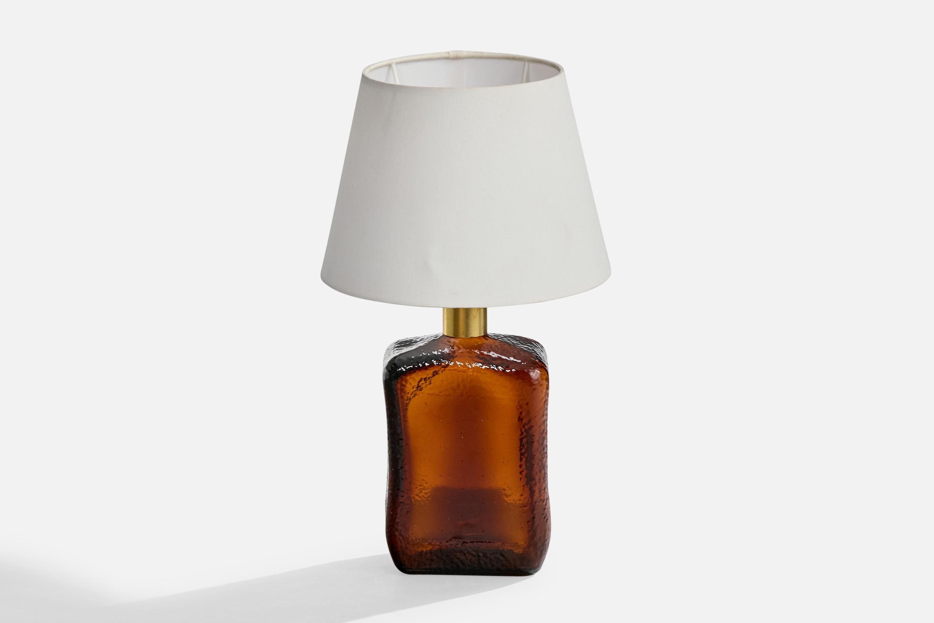Designer suédois, lampes de table, laiton, verre, Suède, années 1950 Bon état - En vente à High Point, NC