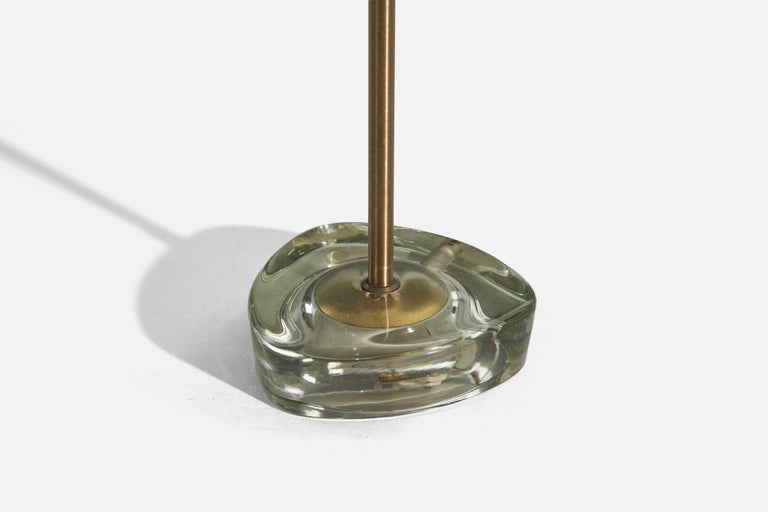Swedish Designer, Table Lamps, Brass, Glass, Sweden, C. 1950s For Sale 1